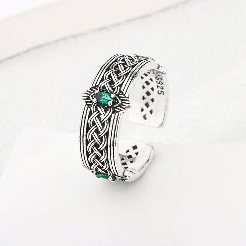 Jewelry × Vintage 925 Sterling Silver Retro Pattern Adjustable Rings Size ONE SIZE - 5 Thumbnail