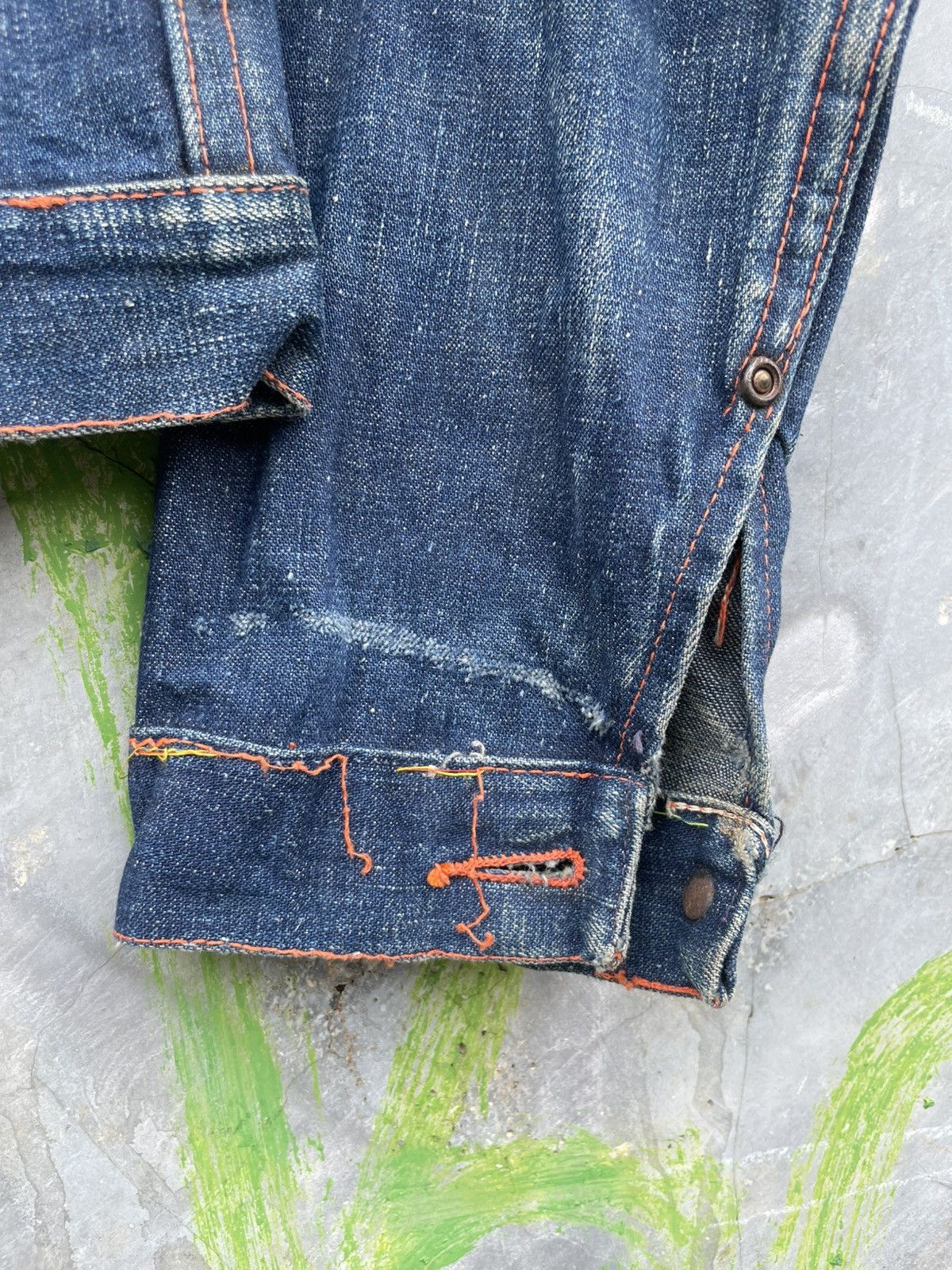 Vintage True 1940!Donut Button Selvedge Union Made WWII Denim Jacket Size US XS / EU 42 / 0 - 15 Thumbnail