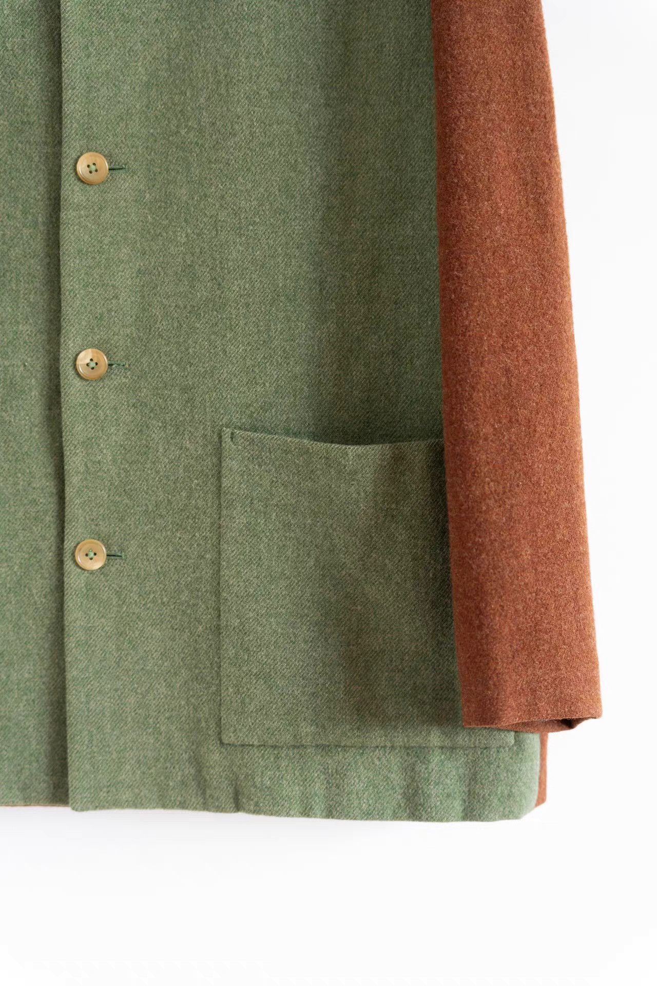 Yohji Yamamoto Yohji Yamamoto 90aw Brown & Green Color-Block Blazer K4 Size US M / EU 48-50 / 2 - 6 Thumbnail