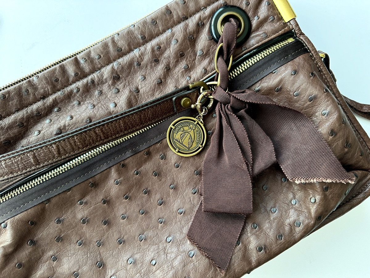 Lanvin Lanvin Amalia Ostrich Handbag Brown Retail $6000 Excellent Size ONE SIZE - 3 Thumbnail