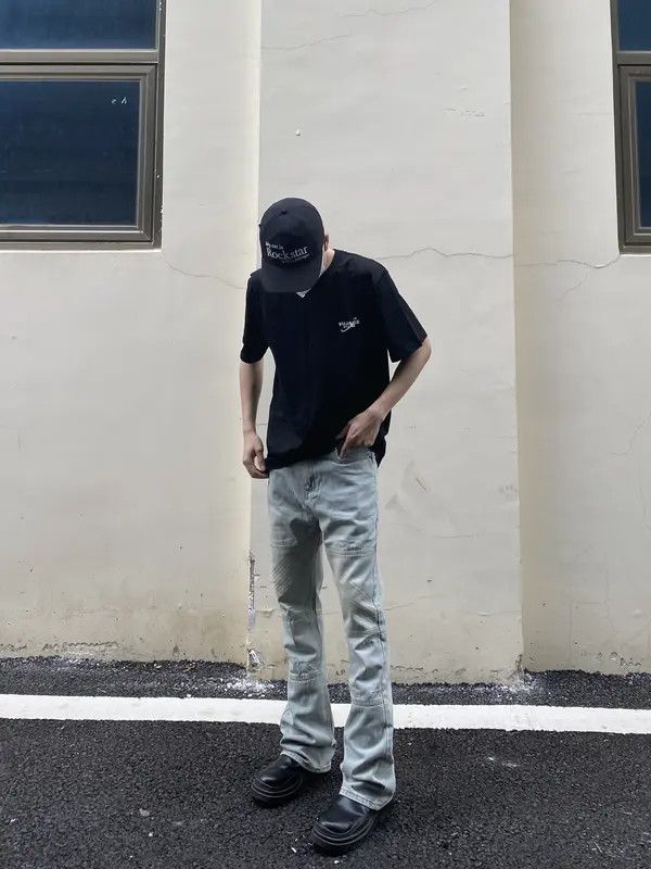 VIBE hiphop flared distressed grunge jeans Size US 32 / EU 48 - 5 Thumbnail