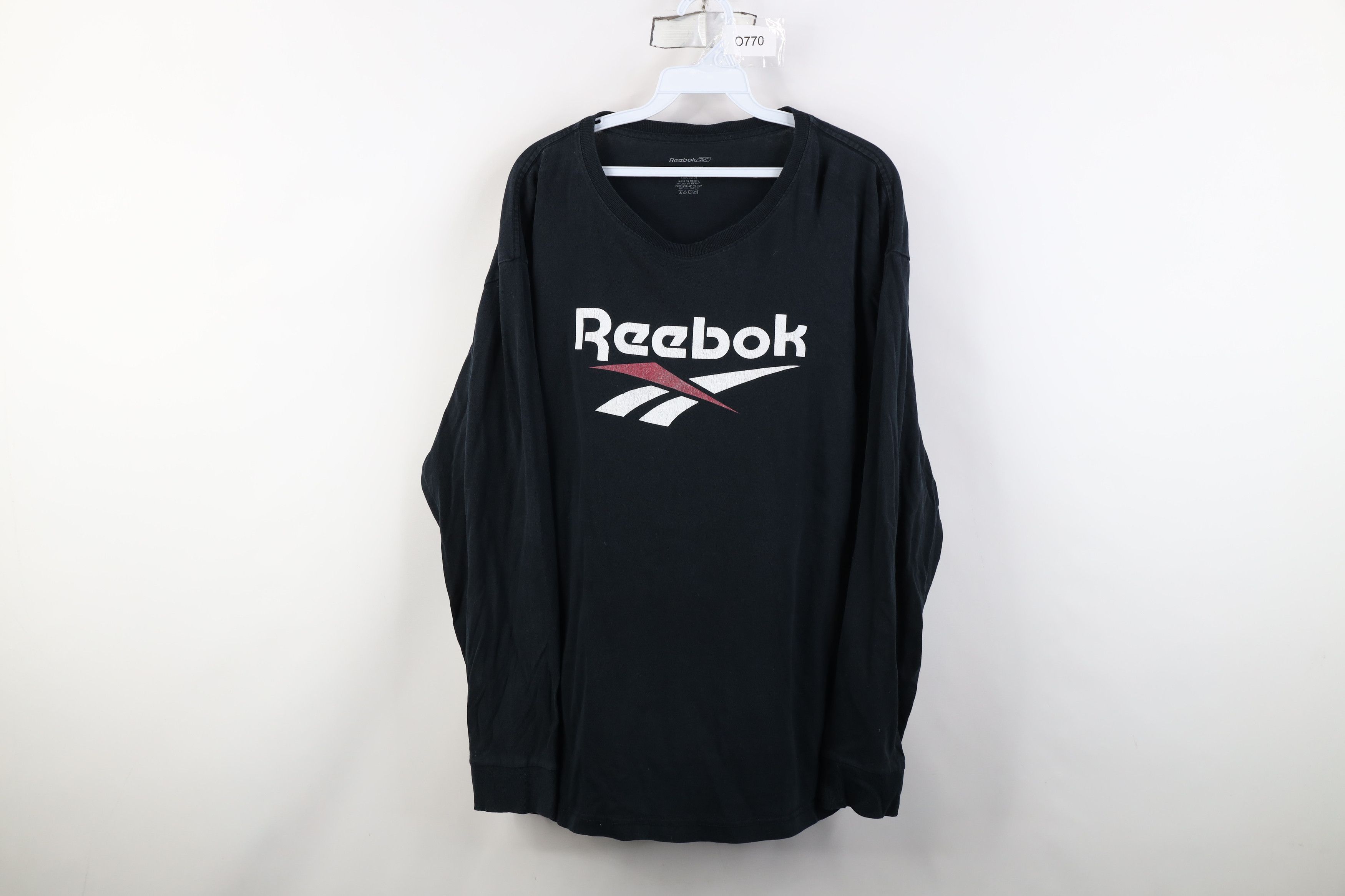Reebok Vintage Y2K Reebok Spell Out Long Sleeve T-Shirt Black Size US L / EU 52-54 / 3 - 1 Thumbnail