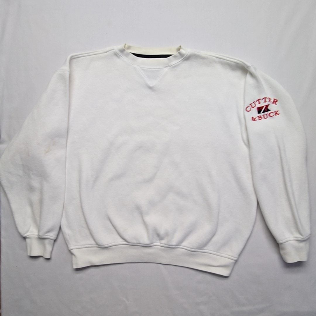 Cutter & Buck Vintage Cutter & Buck White Sweatshirt Embroidered XL Size US XL / EU 56 / 4 - 1 Thumbnail