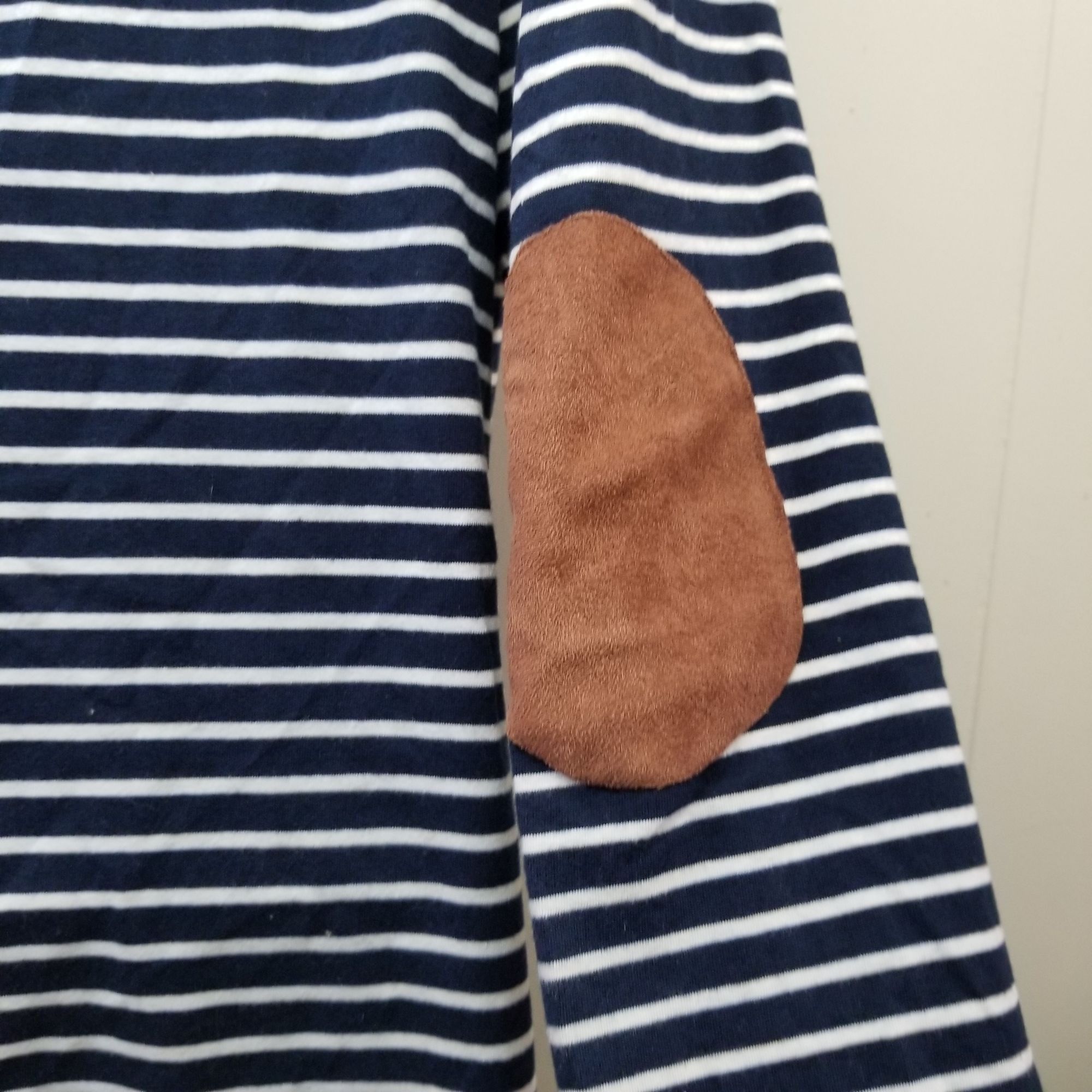 Other Umgee S Blue White Striped Tunic Dress Pockets Brown Elbow P Size S / US 4 / IT 40 - 7 Thumbnail