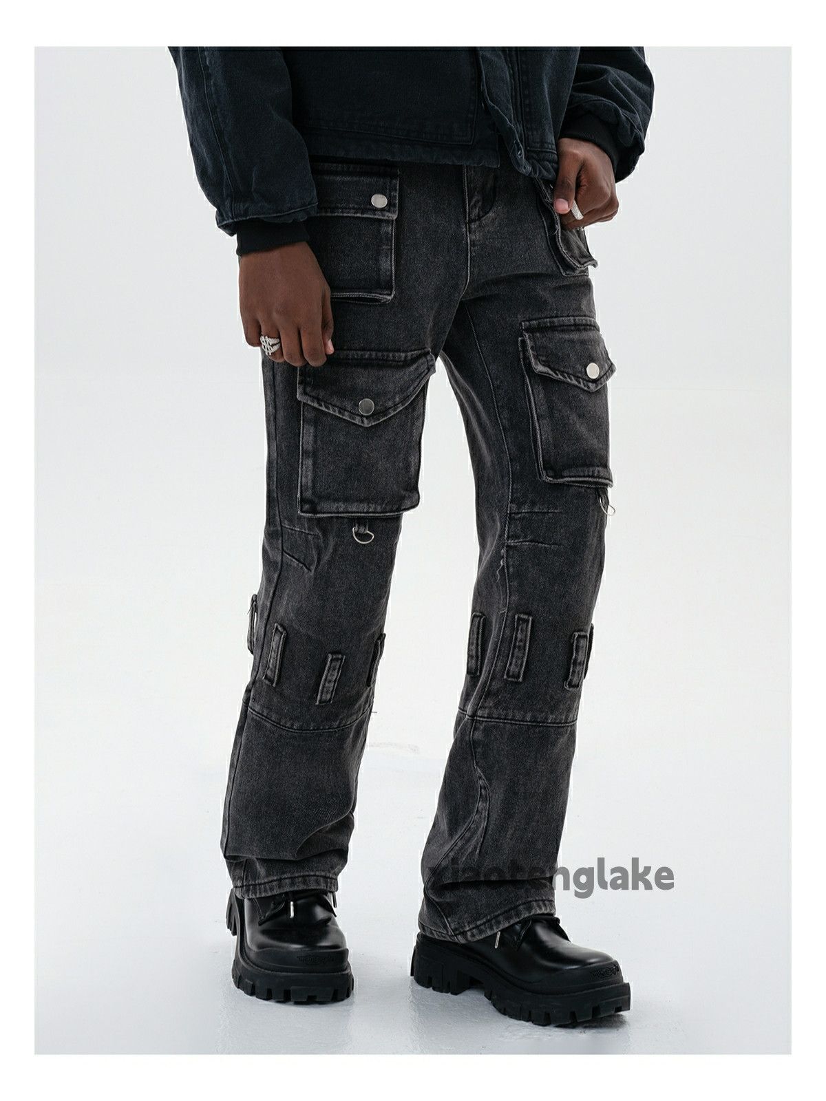 Jean × Vintage washed faded pocket hiphop skate cargo jeans Size US 32 / EU 48 - 6 Thumbnail