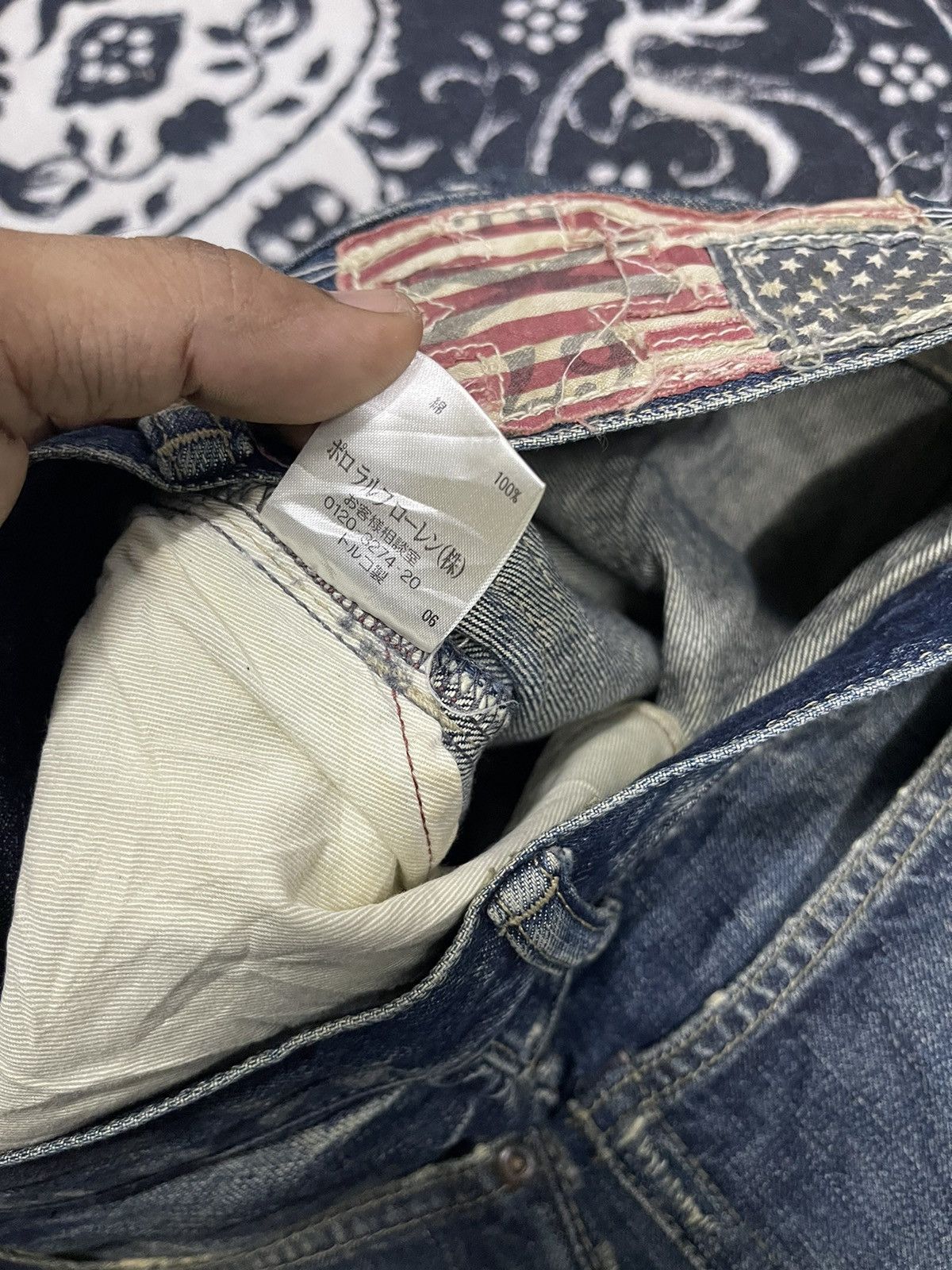 Japanese Brand 2000s PJC RALPH LAUREN DISTRESSED JEANS Size US 30 / EU 46 - 15 Thumbnail