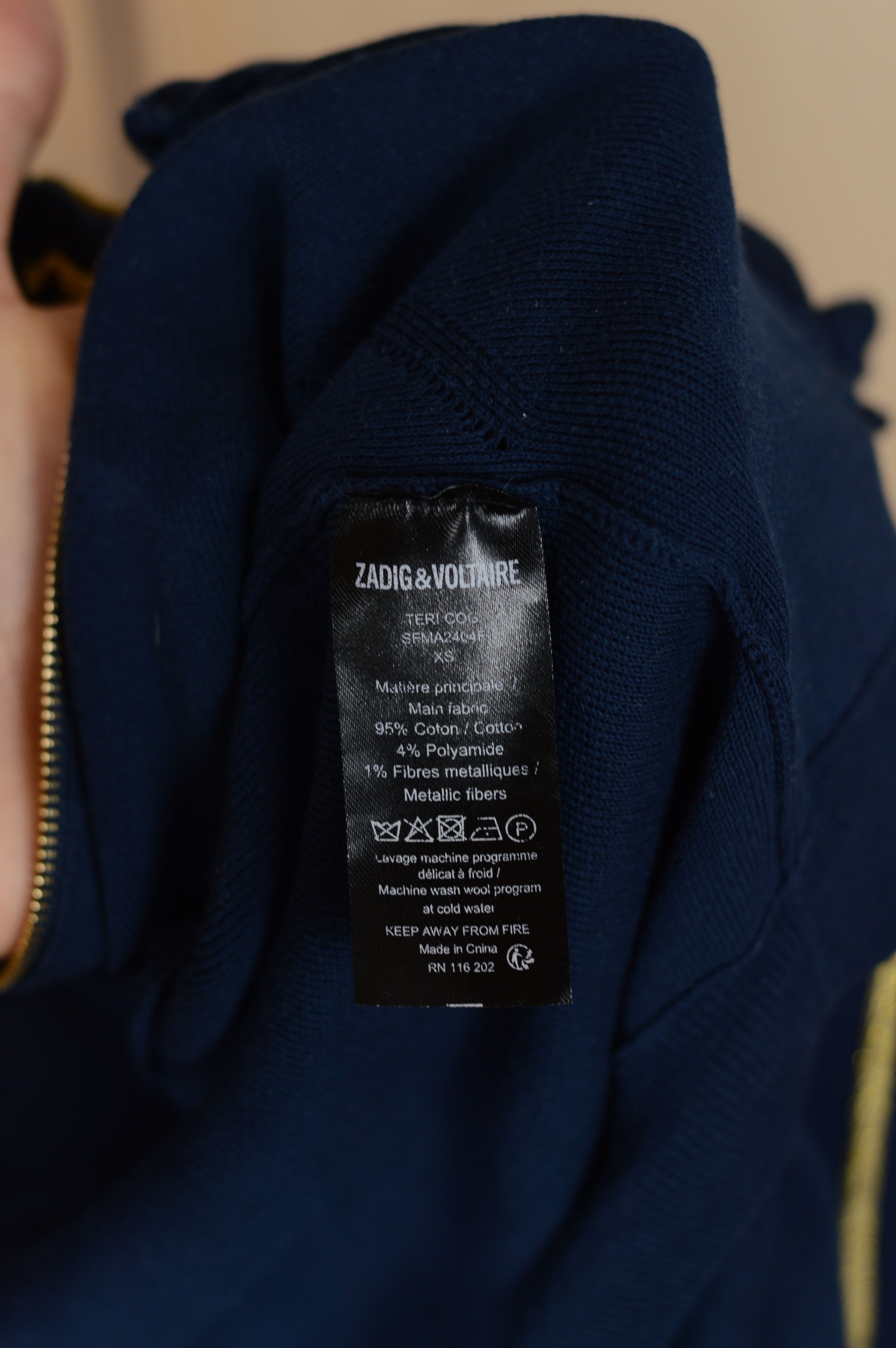Zadig & Voltaire Zadig Voltaire Teri Zip Sweatshirt Size XS / US 0-2 / IT 36-38 - 7 Thumbnail