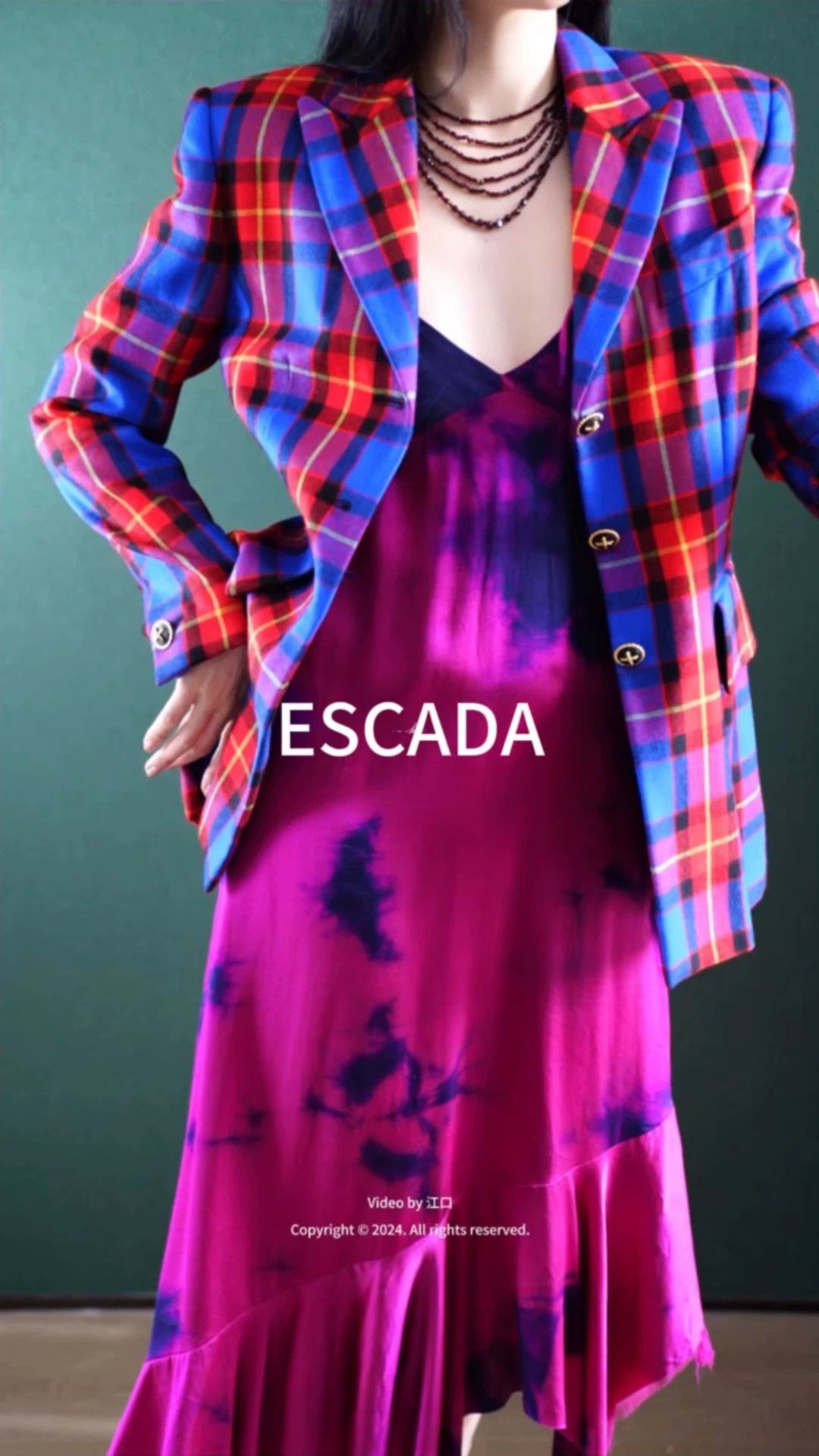 Escada Escada Vintage Royal Check Fine Wool Blazer (Men's) Size XS / US 0-2 / IT 36-38 - 1 Thumbnail