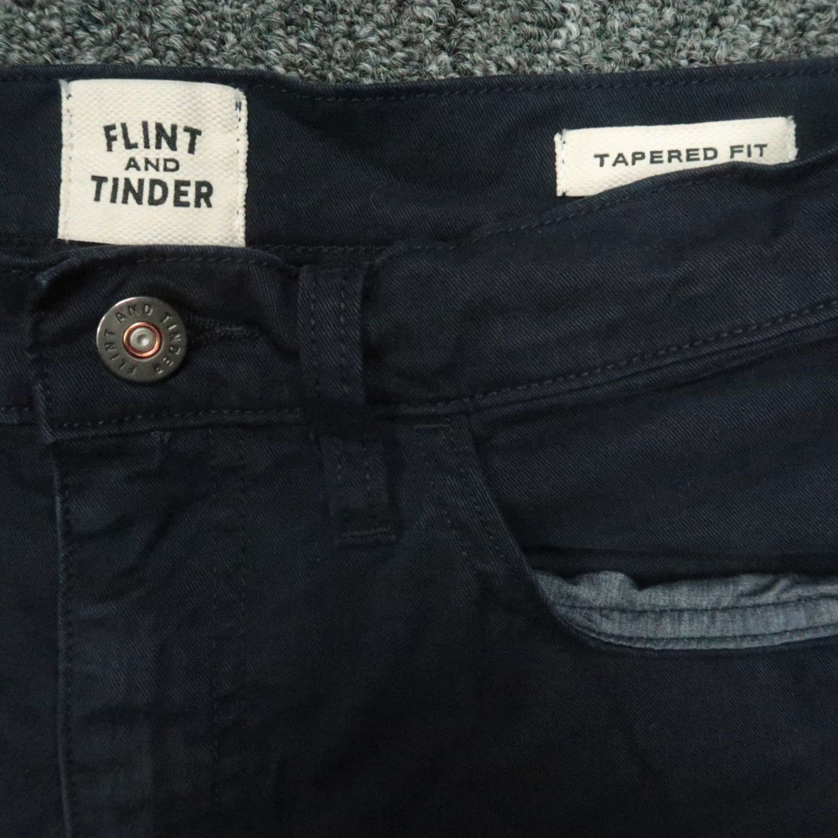 Flint & Tinder Pants Mens 32x32 Blue 365 Tapered Fit Trousers 5 Pocket Chino