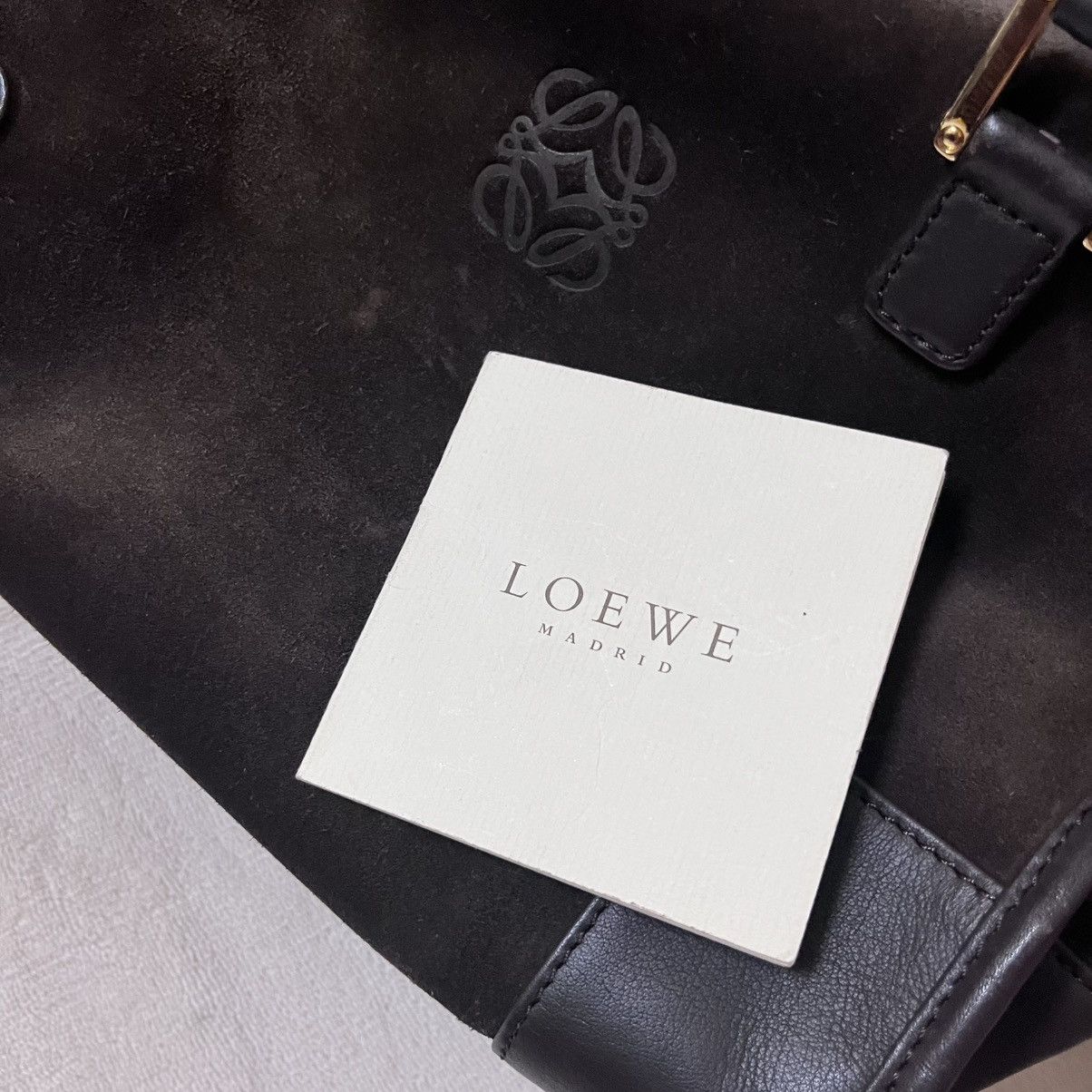 Loewe Authentic Loewe Amazona Suede Leather Medium Handbag Size ONE SIZE - 10 Thumbnail