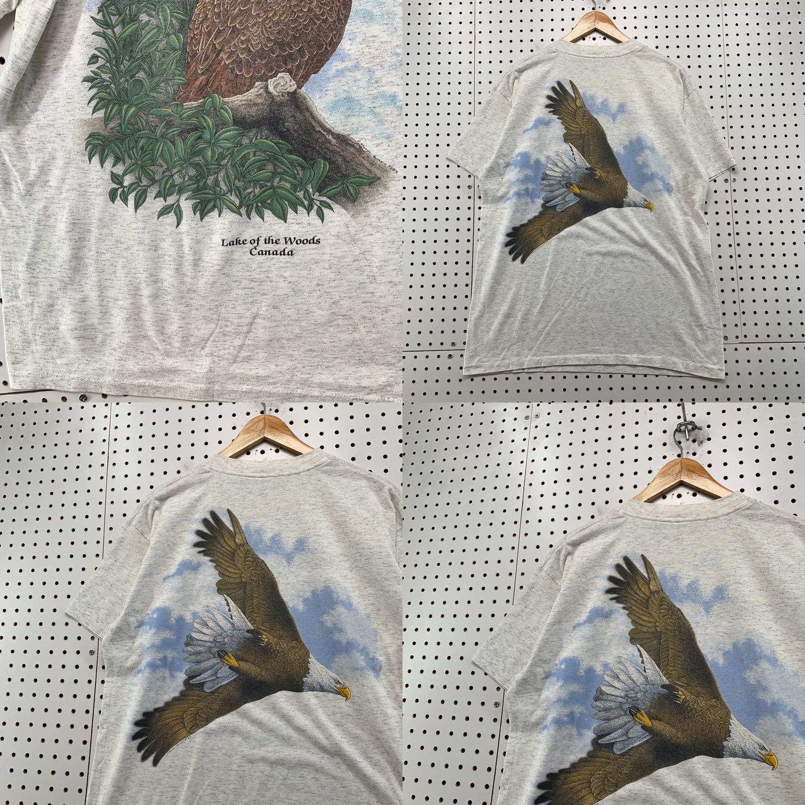 Vintage VINTAGE Eagle Nature T Shirt Mens L Gray Lake Of The Woods Canada Single Stitch Size US L / EU 52-54 / 3 - 10 Thumbnail