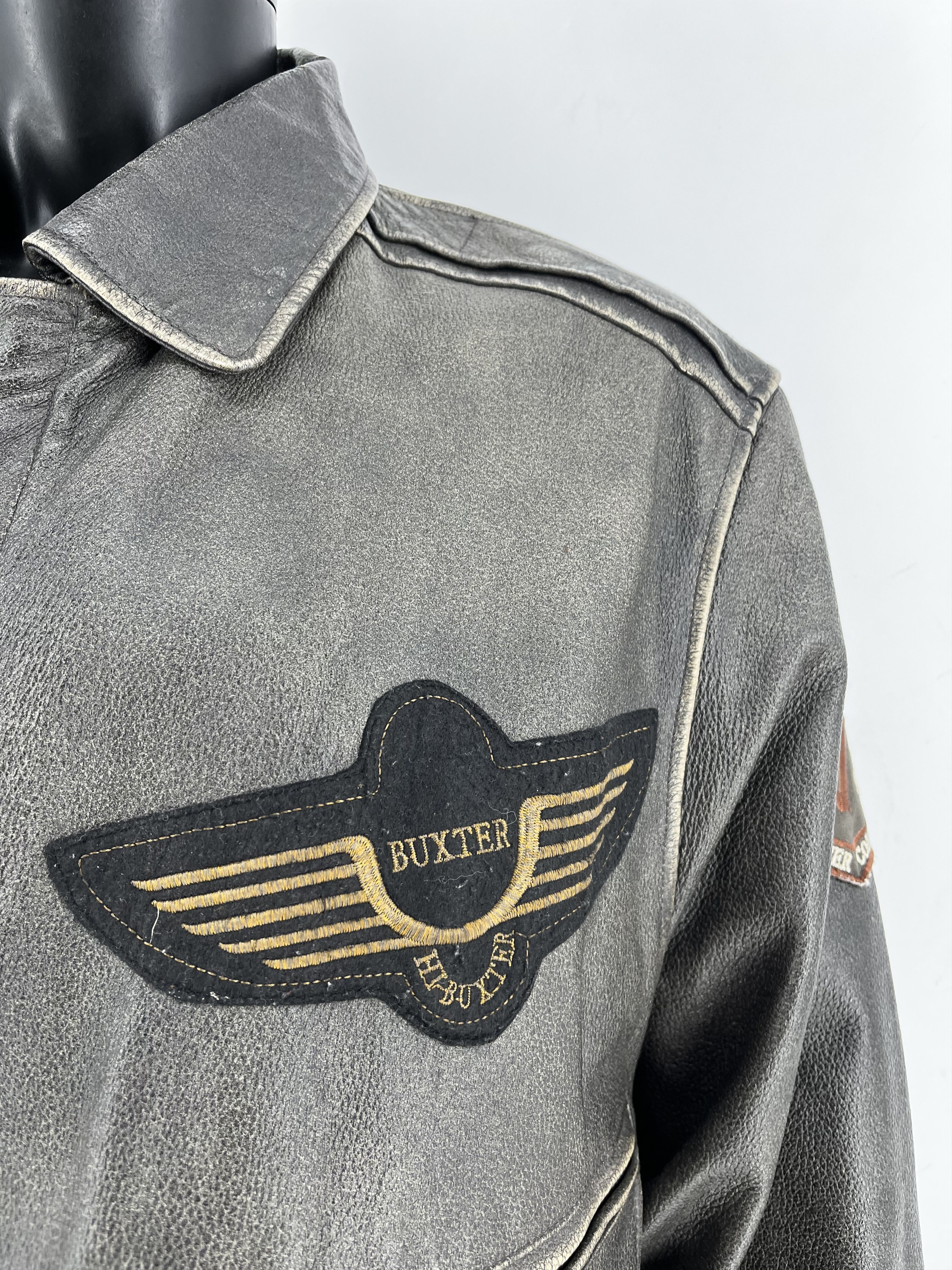 Leather Explorer Vtg Leather Bomber Jacket – Distressed Patina 90s Size US XXL / EU 58 / 5 - 7 Thumbnail