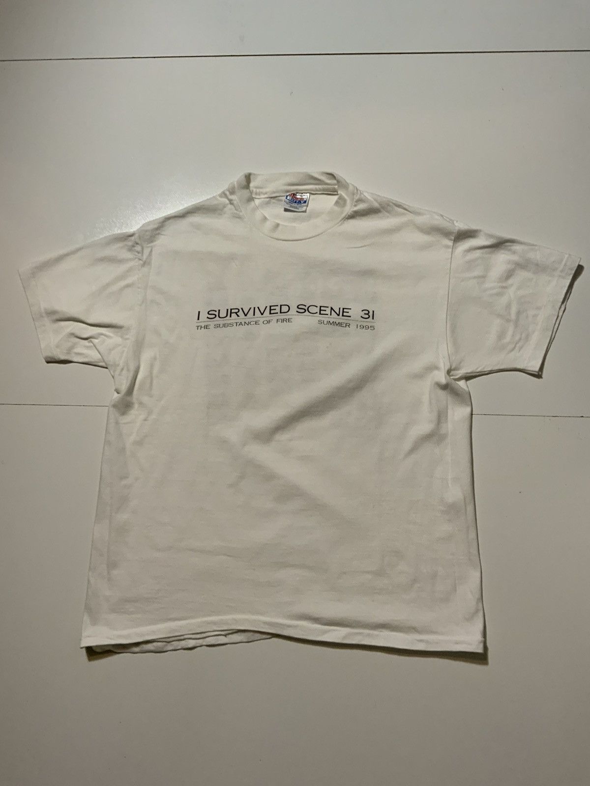 Vintage 1995 The Substance Of Fire I Survived Single Stitch T-Shirt Size US L / EU 52-54 / 3 - 1 Thumbnail