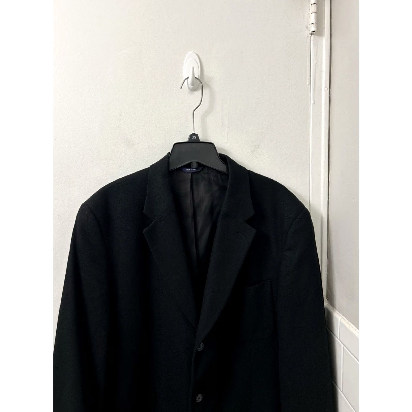 J.Crew VINTAGE J. Crew Blazer Mens 42L Black Wool Blend 3-Button Notch Lapel Single-Breasted Tuxedo Jacket USA Size 42R - 2 Thumbnail