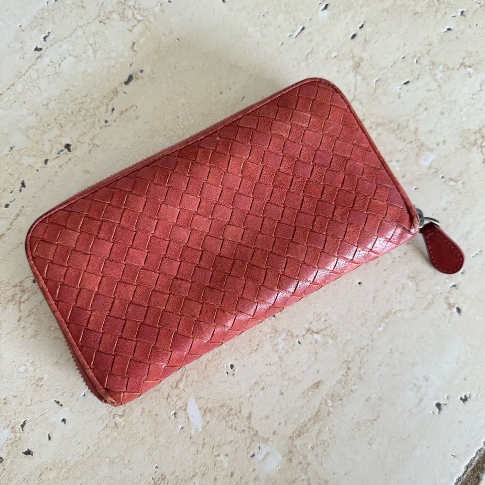 BOTTEGA VENETA Brown Long Wallet Authentic