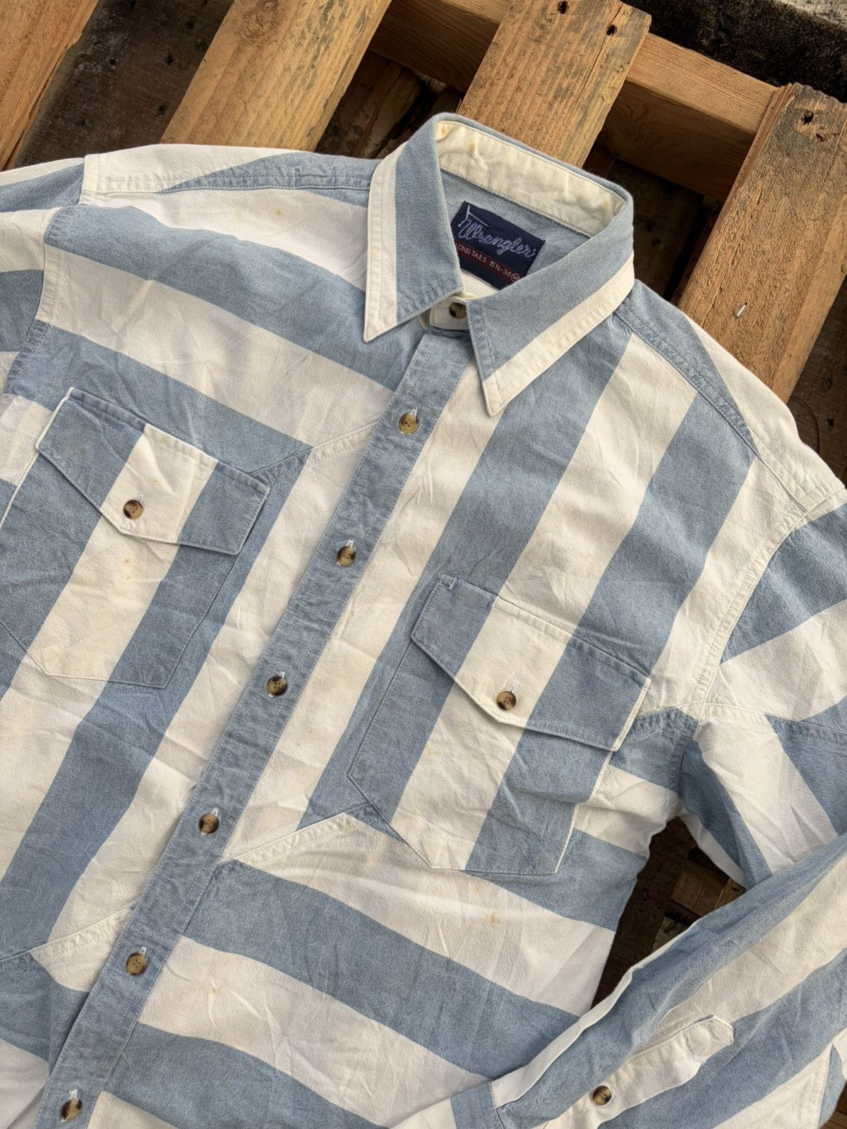 Wrangler Wrangler X-Long Tails Stripe Western Shirt Size US M / EU 48-50 / 2 - 2 Thumbnail