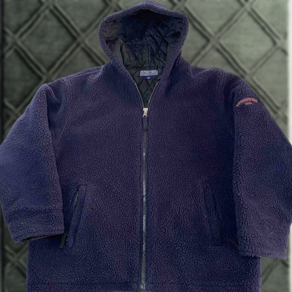 Vintage Structure Men’s Large Dawn Sherpa Fleece Jacket Full Zip Hoodie Size US XL / EU 56 / 4 - 1 Thumbnail