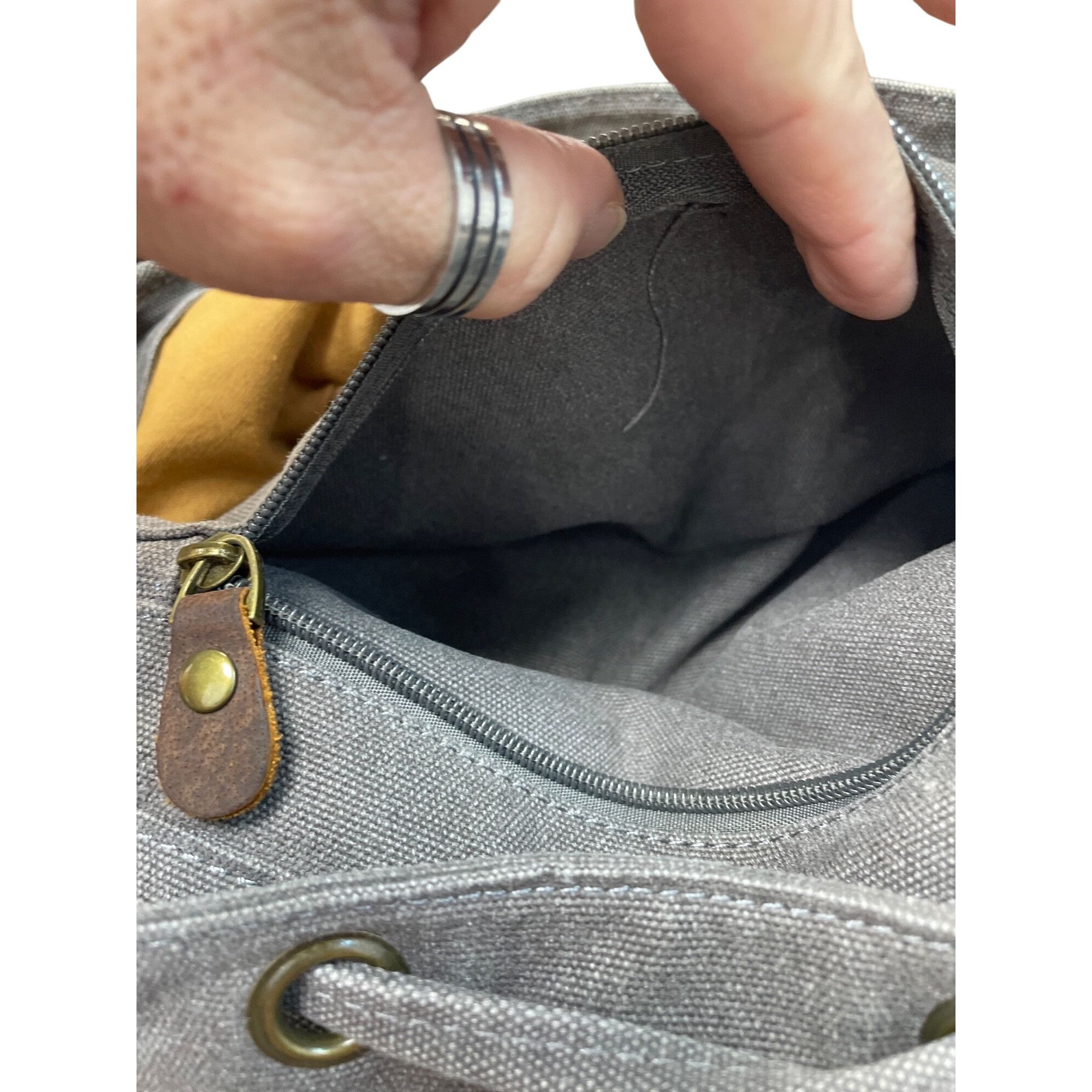 Other Kattee mens gray brown fabric leather heavy duty hiking back Size ONE SIZE - 11 Thumbnail