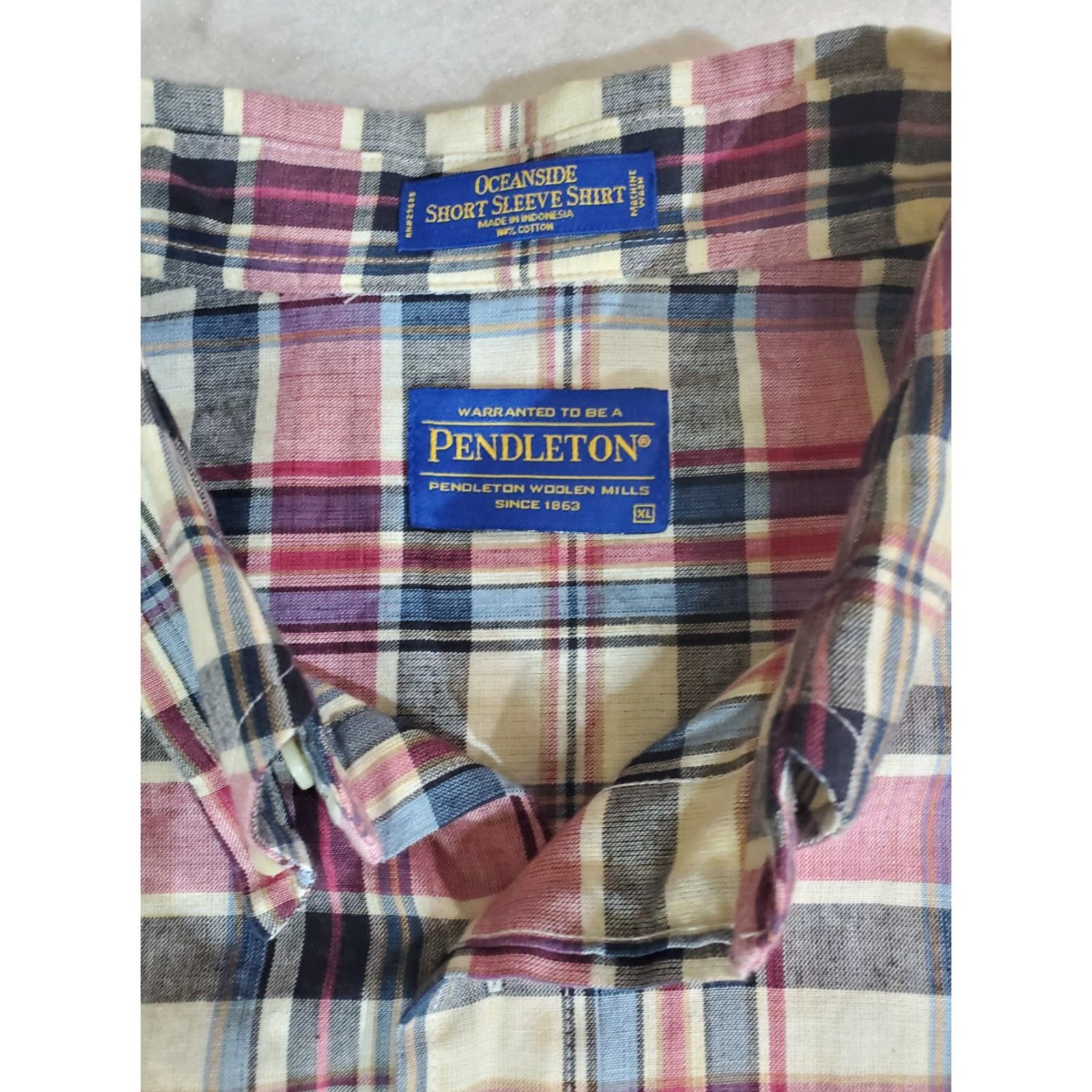 Pendleton Pendleton Oceanside Mens Shirt Large Plaid Short Sleeve Pocket Button-Up Size US XL / EU 56 / 4 - 3 Thumbnail