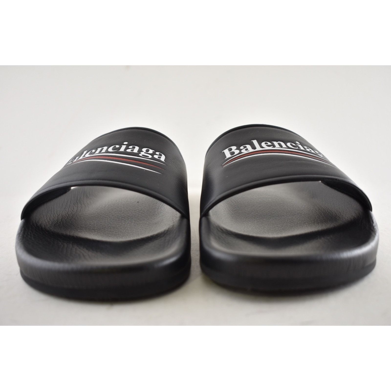 Balenciaga Balenciaga Leather Campaign Logo Slide Pool Sandal 44 11 Size US 11 / EU 44 - 9 Thumbnail