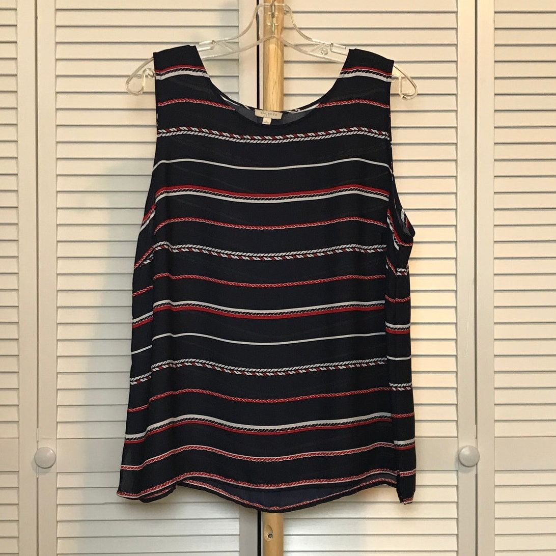Other Talbots Striped Scoop Neck Sleeveless Camisole Blouse L Size L / US 10 / IT 46 - 1 Thumbnail