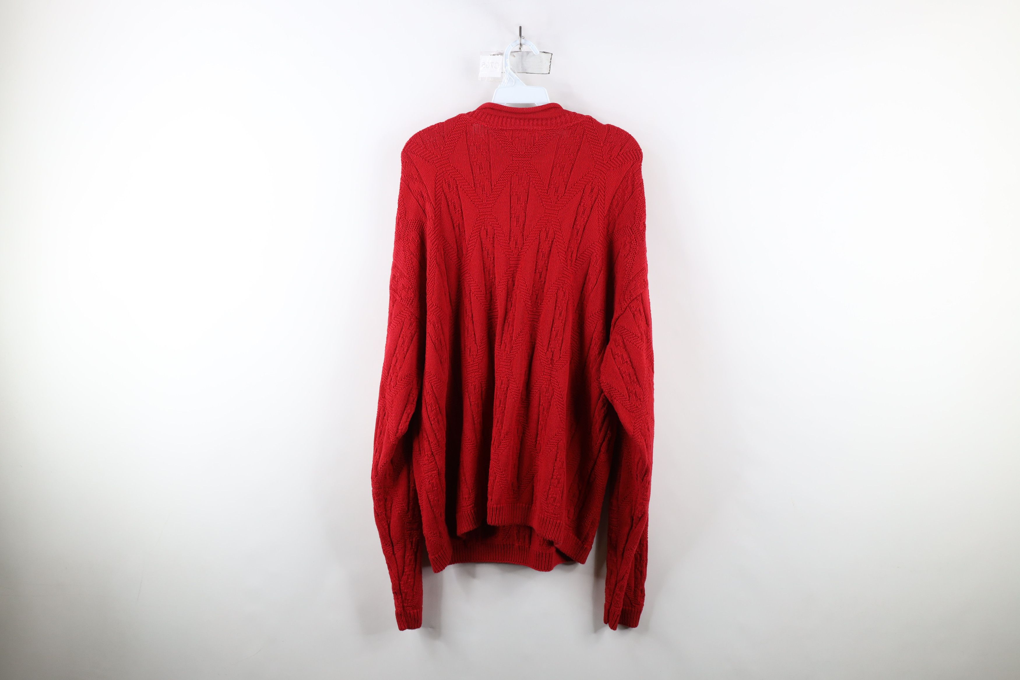 Vintage Vintage 90s Streetwear Diamond Cable Marled Knit Sweater USA Size US L / EU 52-54 / 3 - 7 Thumbnail