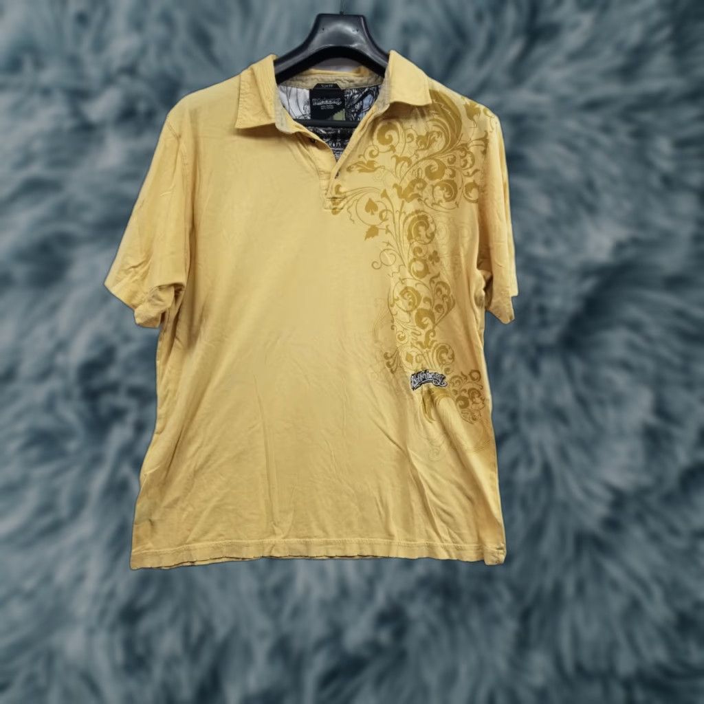 Billabong Billabong Polo Shirt Slim Fit Mens Mustard Short Sleeve Floral Pattern XL Size US XL / EU 56 / 4 - 1 Thumbnail