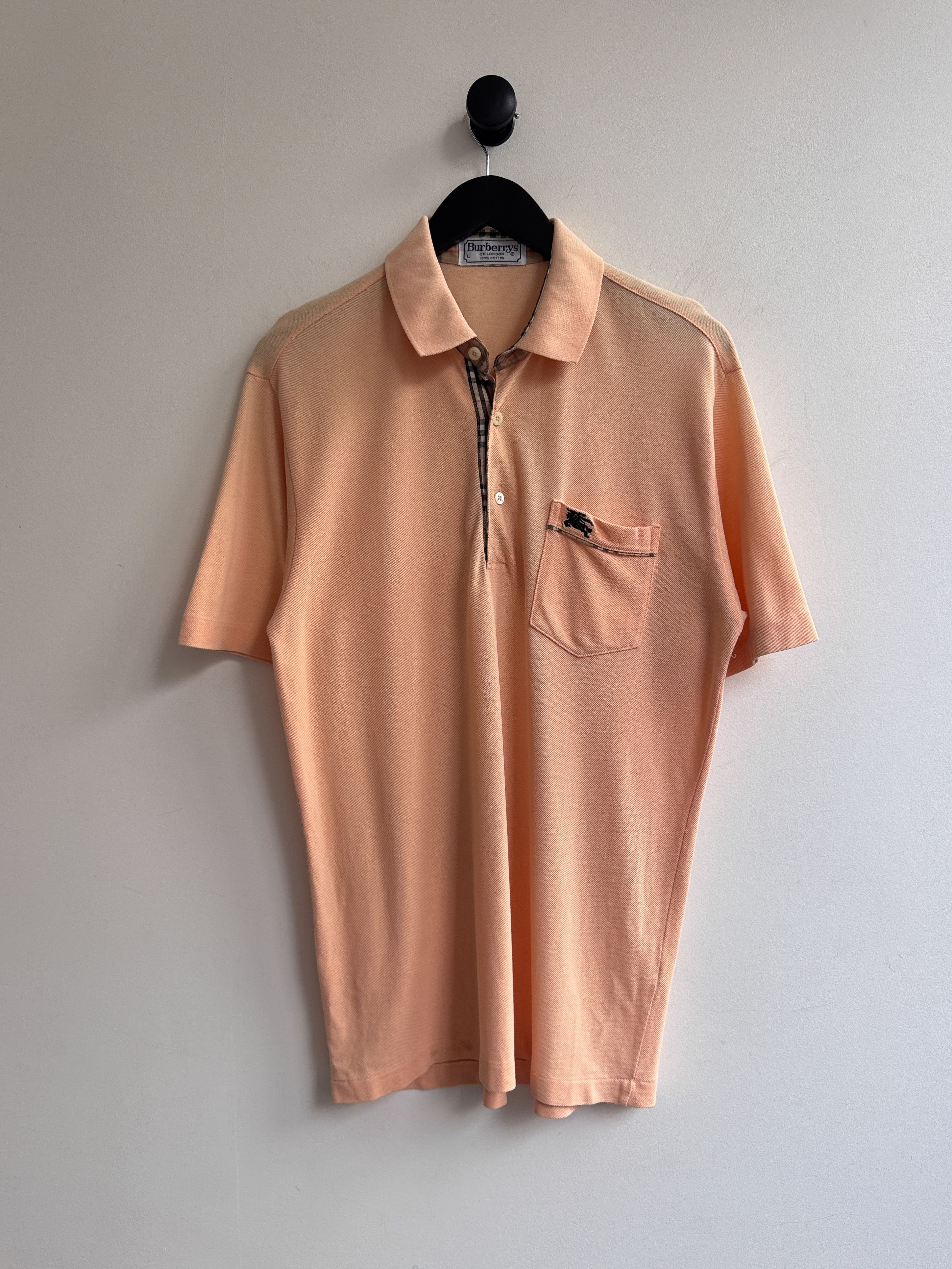 Burberry Burberry Peach Polo Shirt Size US M / EU 48-50 / 2 - 1 Thumbnail