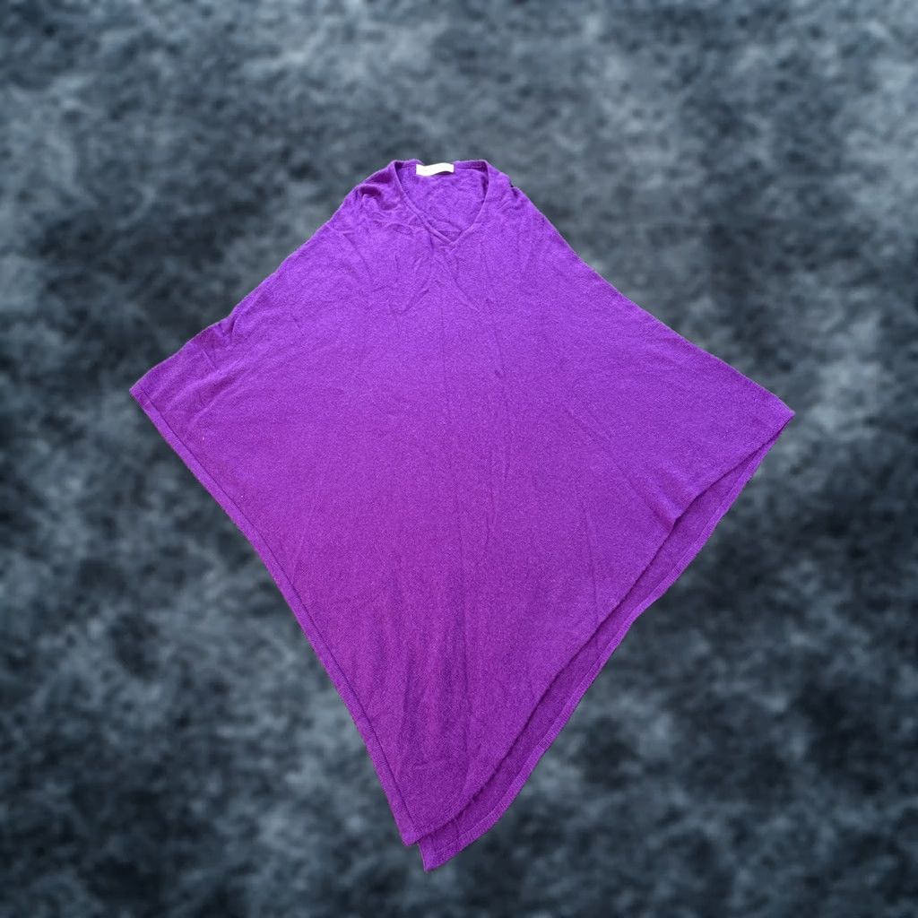 Vintage PASSAGE Purple 100% Cashmere Wool Shawl Womens One Size Shawl Purple Wool Soft Knitted Wrap Pullover Sleeveless Knit One Size Womens Size ONE SIZE - 1 Thumbnail