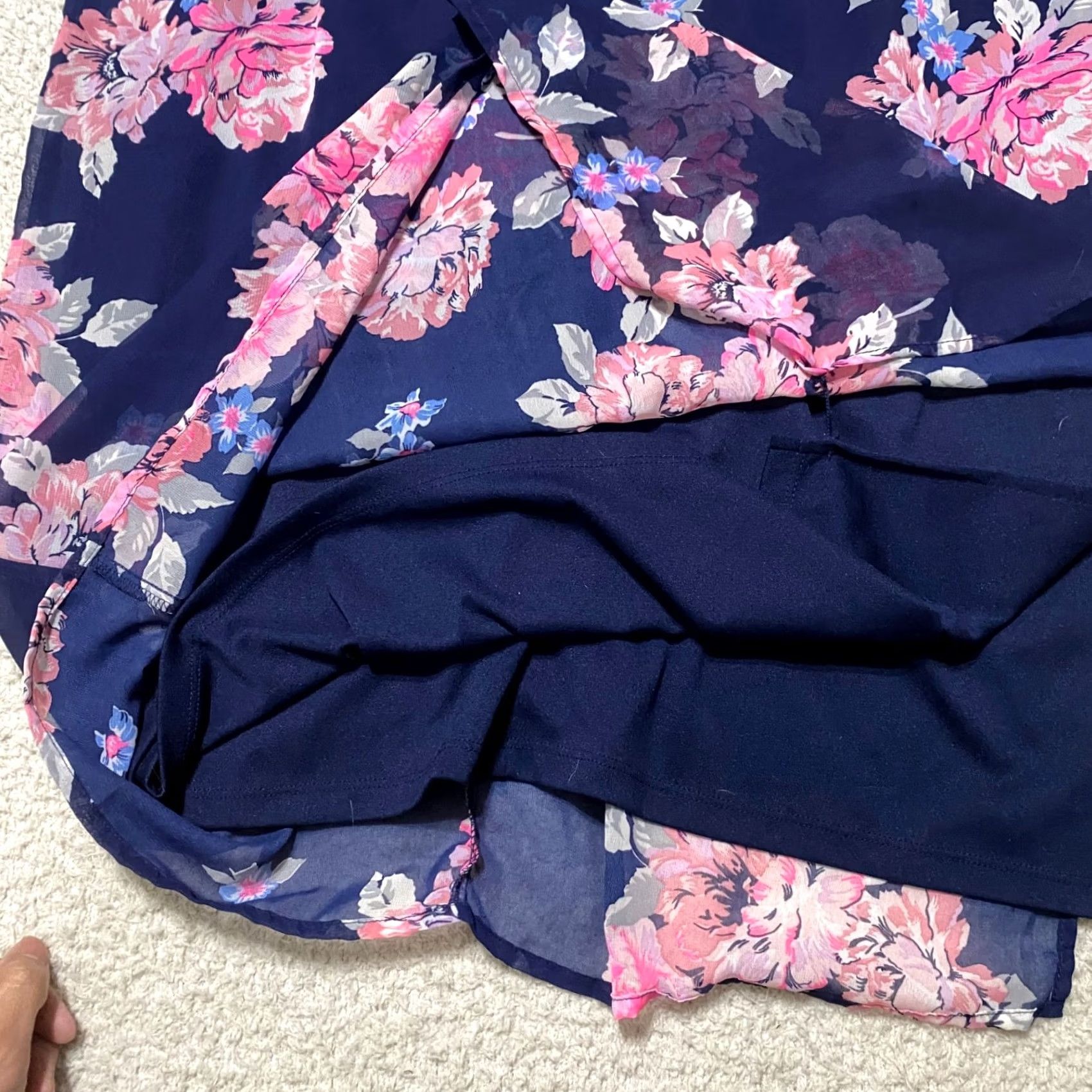Old Navy Old Navy Womens Dress Maxi Floral Blue Chiffon Sleeveless Ruffle Keyhole Round Neck M Size M / US 6-8 / IT 42-44 - 4 Thumbnail