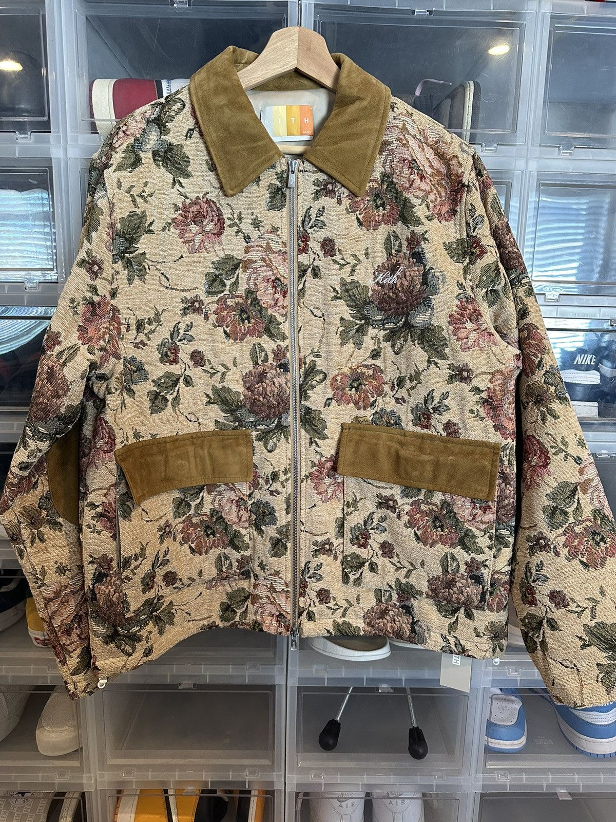 Image of Kith Tapestry Floral Waldorf Chore Jacket, Men's (Size Large)