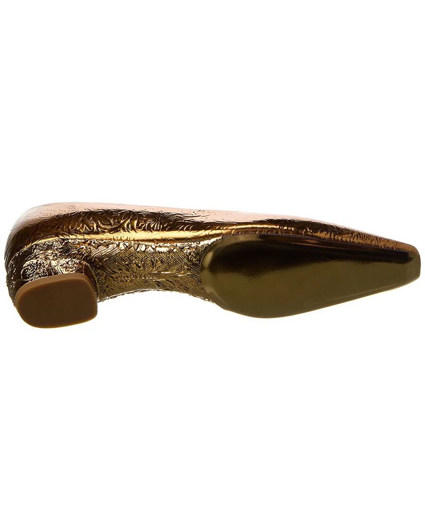 Salvatore Ferragamo o1s1rm0724 Riace Leather Pumps in Gold Size US 5.5 / IT 35.5 - 4 Thumbnail