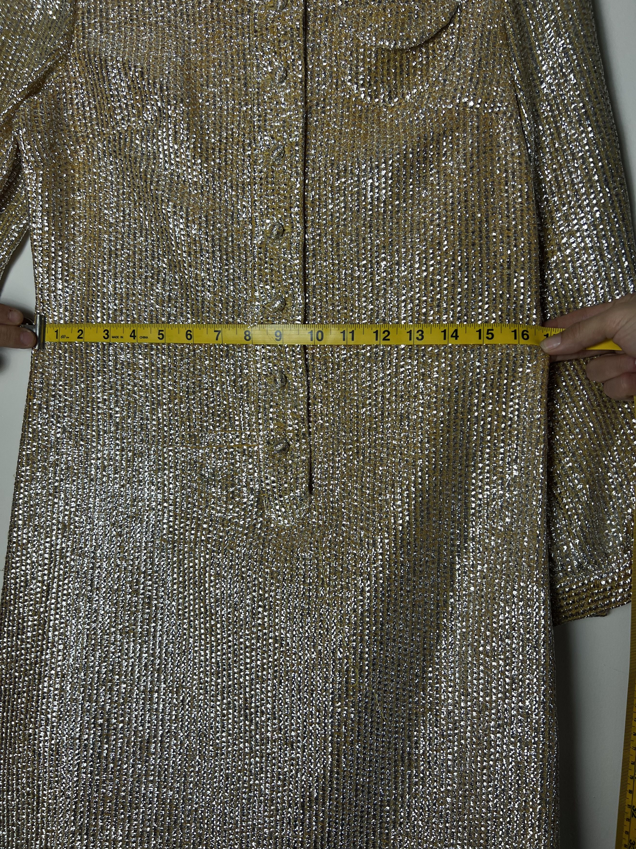 Vintage Vintage 1960's 2pcs. Parc Jr. Silver Metallic Cocktail Dress Size S / US 4 / IT 40 - 15 Thumbnail