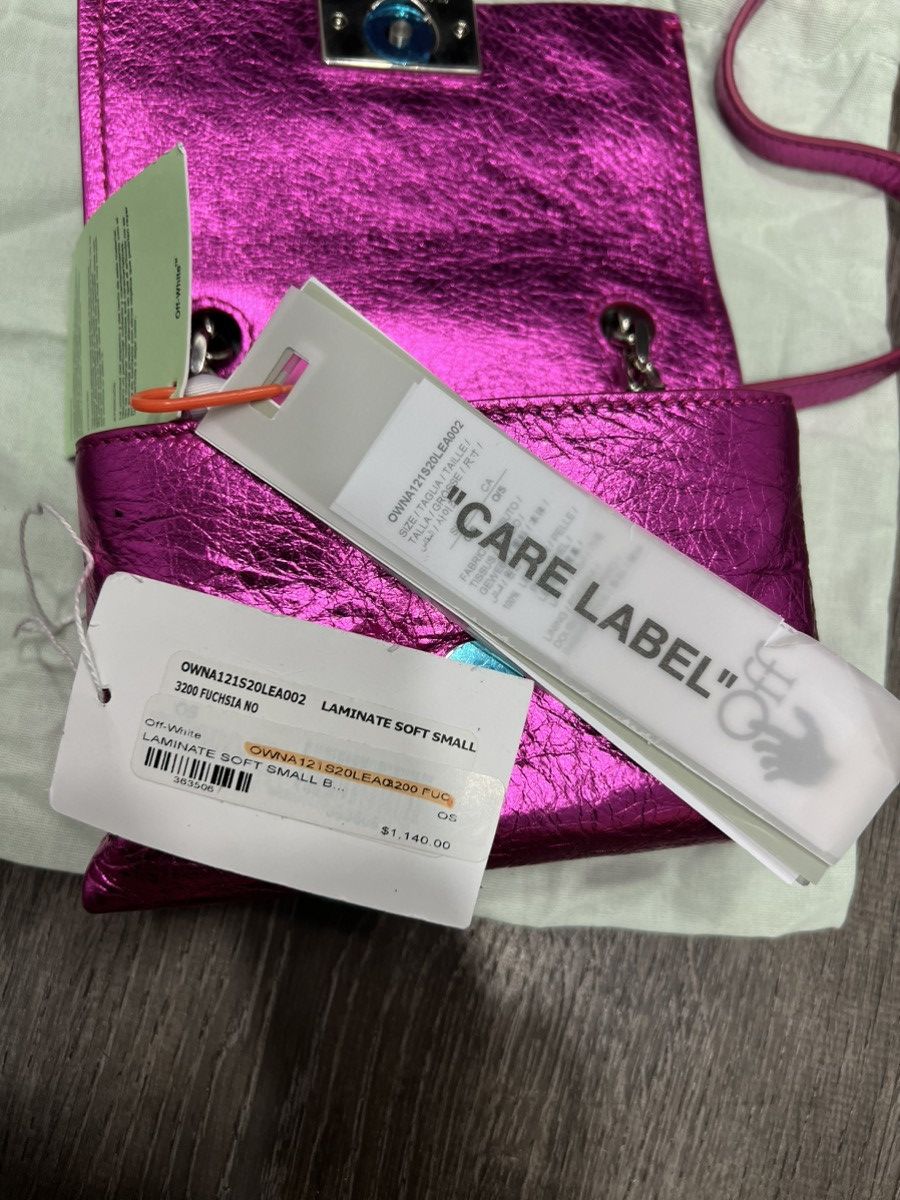 Off-White Off-White Laminate Small Metallic Shoulder Bag Fuchsia New Size ONE SIZE - 14 Thumbnail