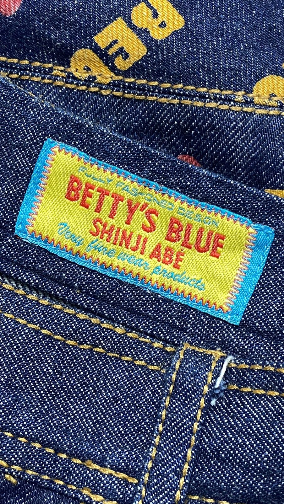 Angel Blue 2000s Shinji Abe - Super Flared Bettys Blue Flower Denim Size US 29 - 12 Thumbnail