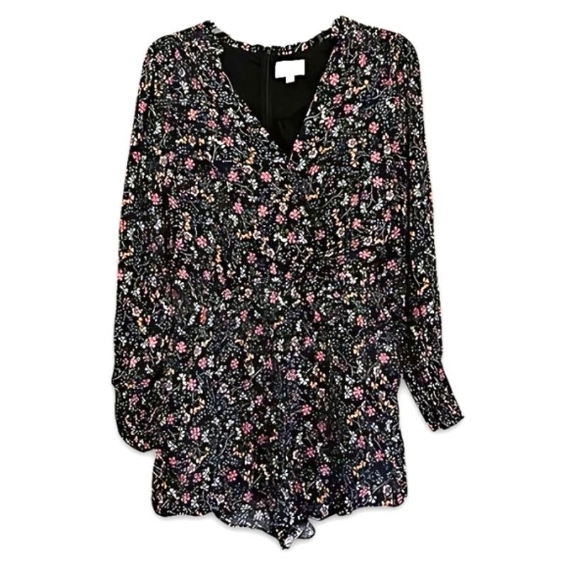 Other Lost And Wander Romper Long Sleeve Pockets Floral Black M Size 30" / US 8 / IT 44 - 2 Thumbnail