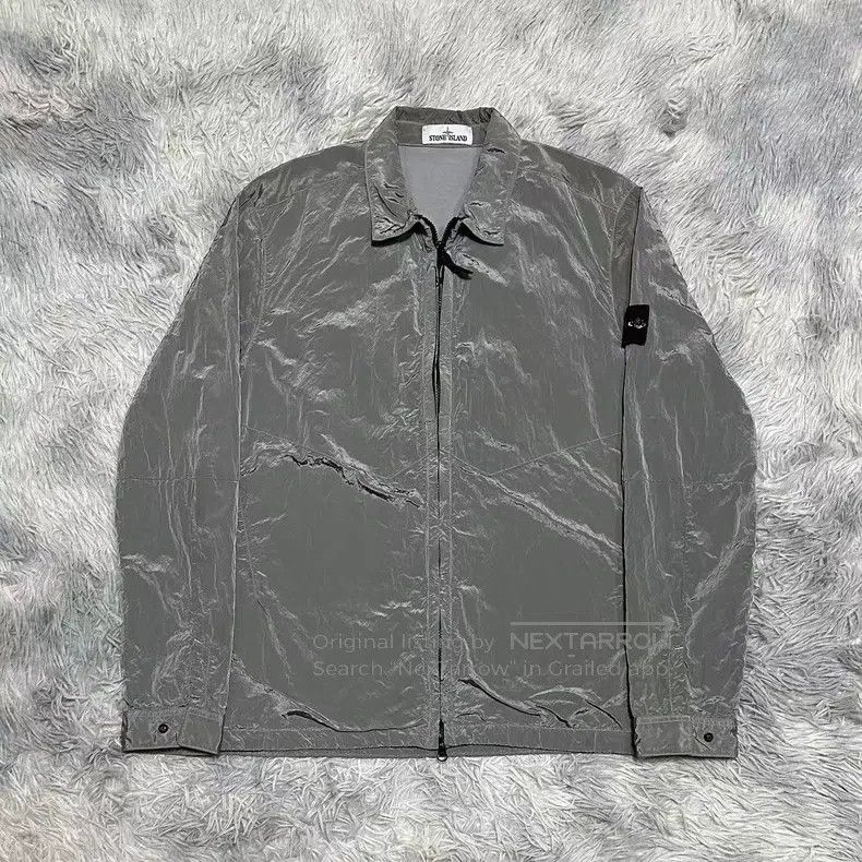 Stone Island Stone Island Silver Metallic Nylon Size US XL / EU 56 / 4 - 1 Thumbnail