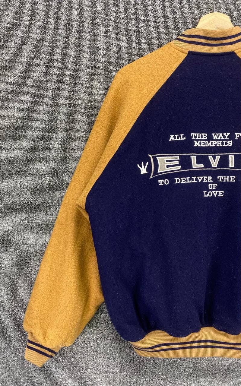 Band Tees Vintage Elvis Presley Punk Rock Band Wool Varsity Jacket Size US L / EU 52-54 / 3 - 3 Thumbnail
