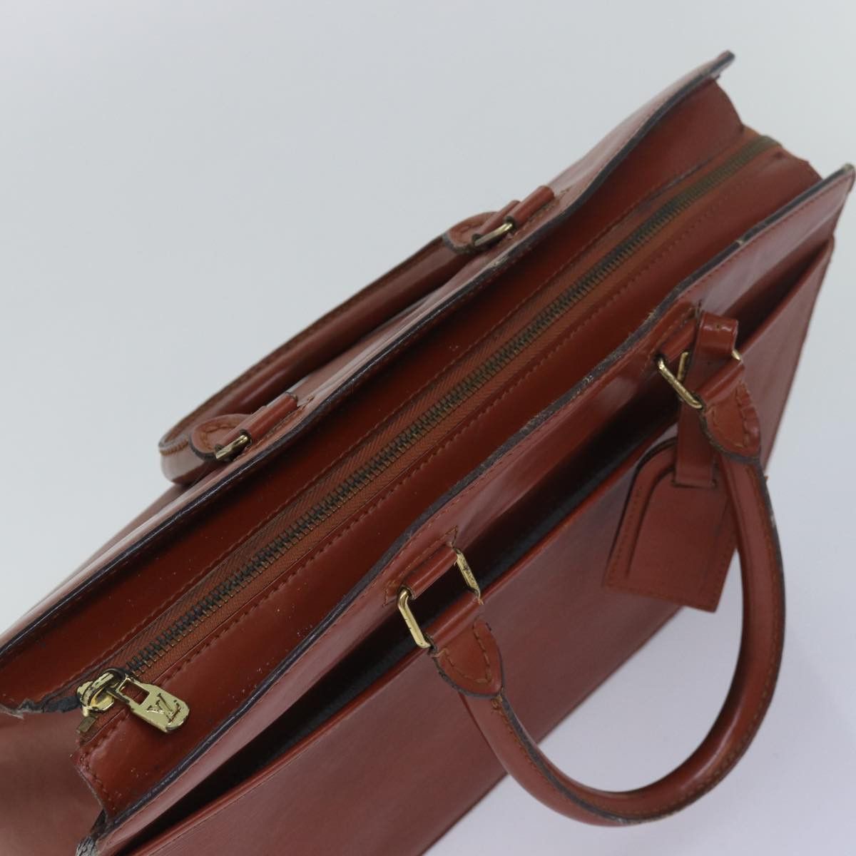 Louis Vuitton LOUIS VUITTON Epi Riviera Hand Bag Brown M48183 Size ONE SIZE - 6 Thumbnail