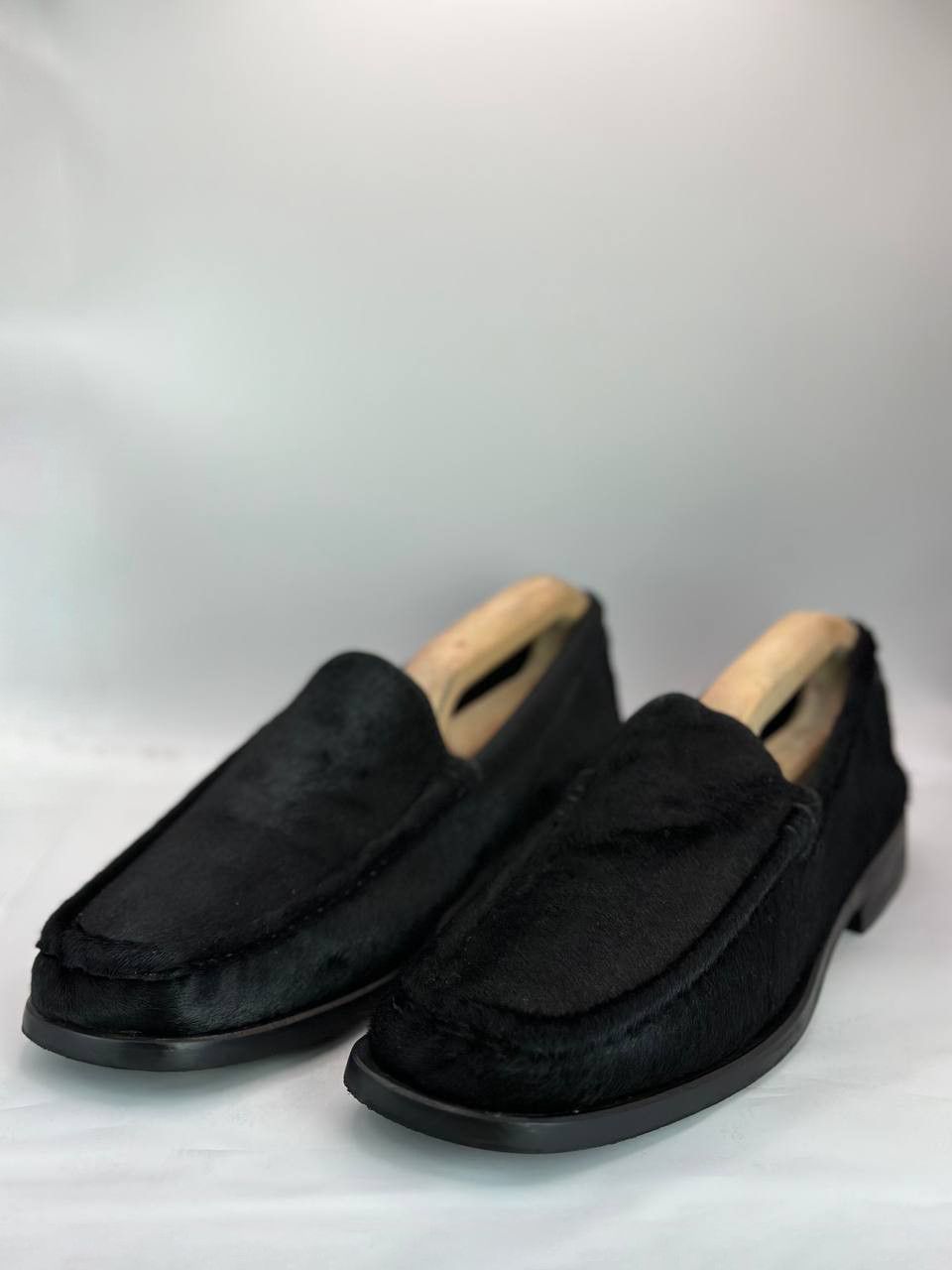 Russell & Bromley Pony Hair Loafers Black Shoes Made Italy