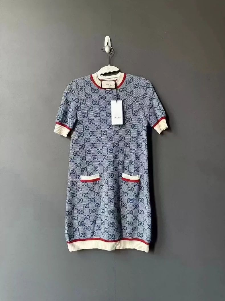 Gucci Gucci Blue GG Pattern Dress-dmc Size XS / US 0-2 / IT 36-38 - 1 Thumbnail