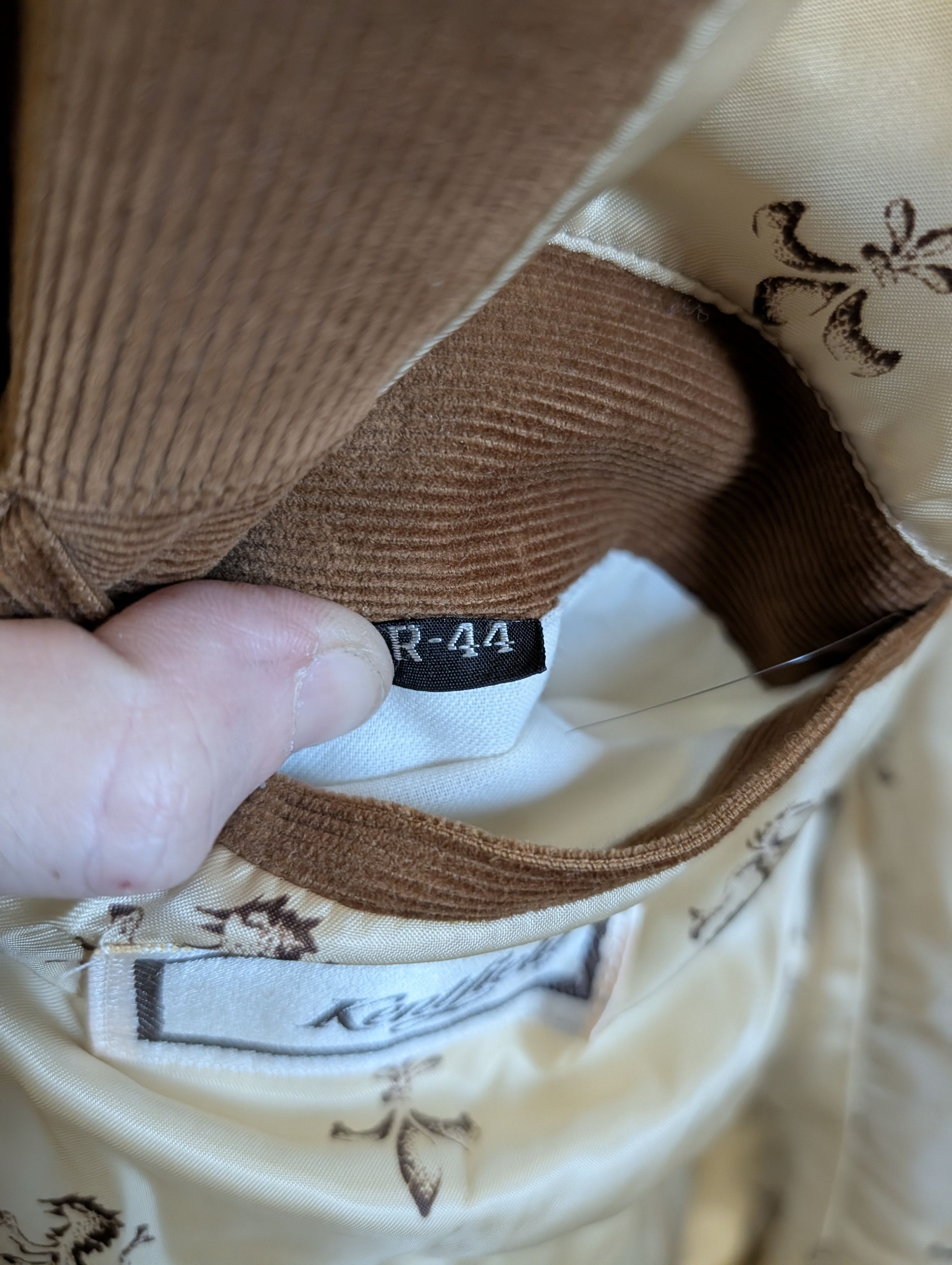 Japanese Brand KENTFIELD vtg corduroy elbow patch suede jacket fleur de lis Size 42R - 14 Thumbnail