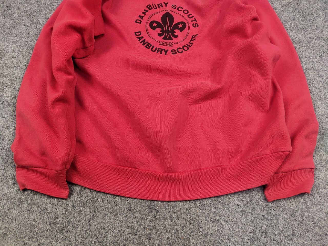 Vintage Vintage 80's Danbury Scouts Logo Red Faded Sweatshirt Size US XL / EU 56 / 4 - 11 Thumbnail