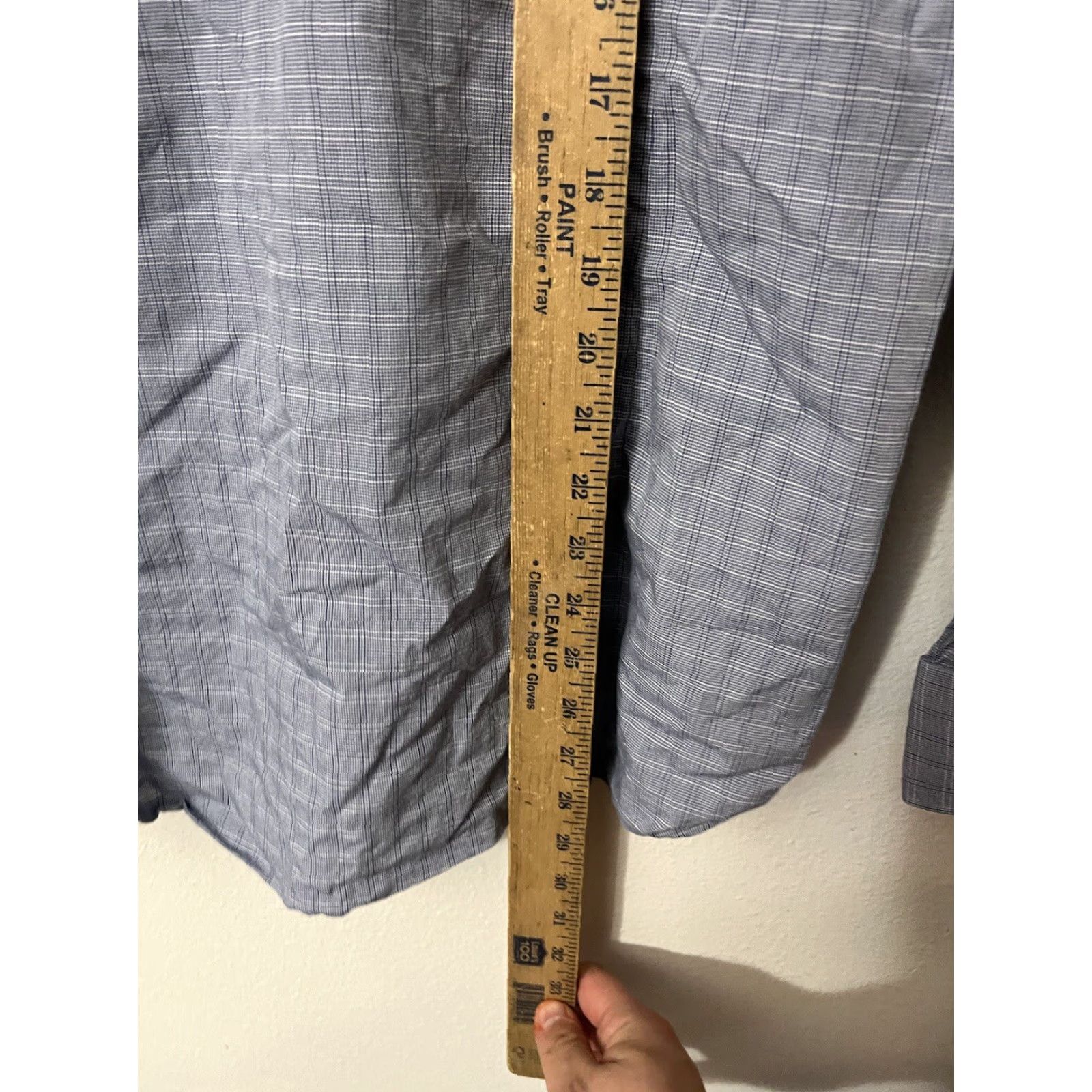 Hugo Boss HUGO BOSS Shirt Mens Large Sharp Fit Blue Plaid Dress Shirt Cotton Size 42R - 4 Thumbnail