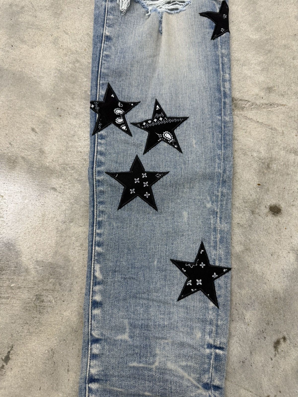 Amiri Amiri Bandana Star Patchwork Skinny Jeans Size US 33 - 8 Thumbnail