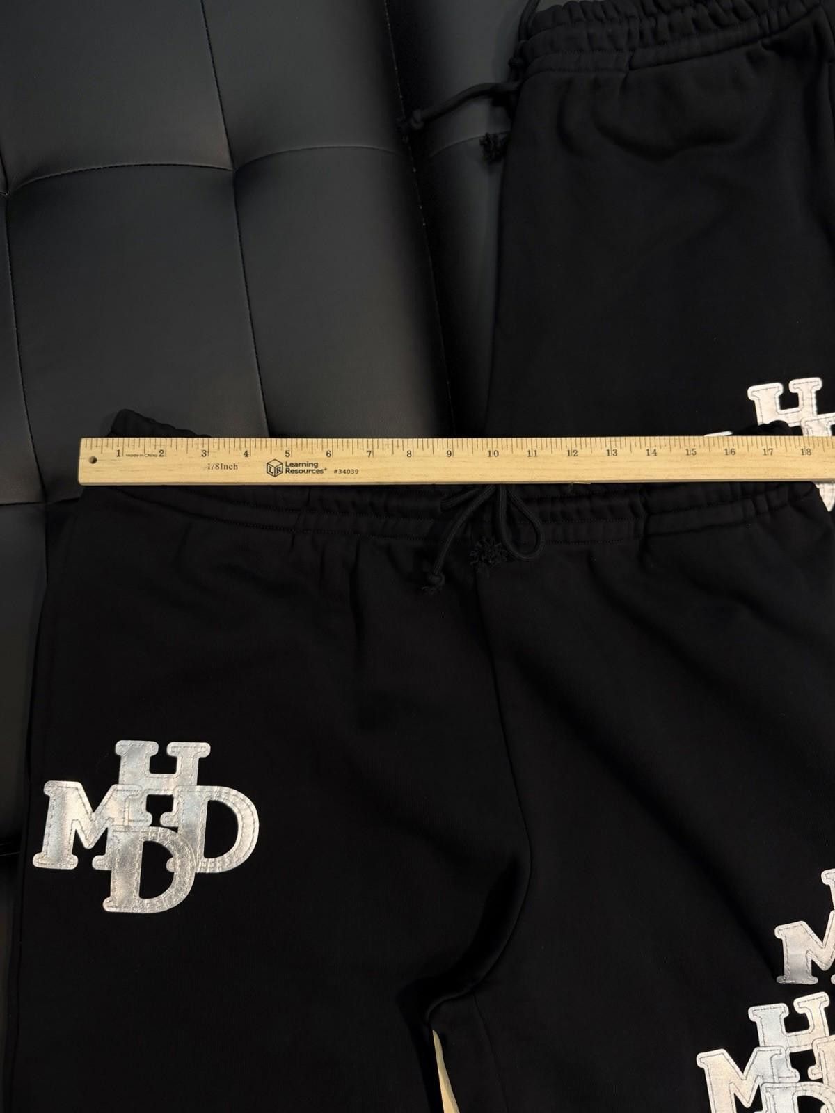 HMDD HMDD Patchwork Letter Print Sweatpants Black Silver (XL) NEW Size 40" / US 18 - 8 Thumbnail