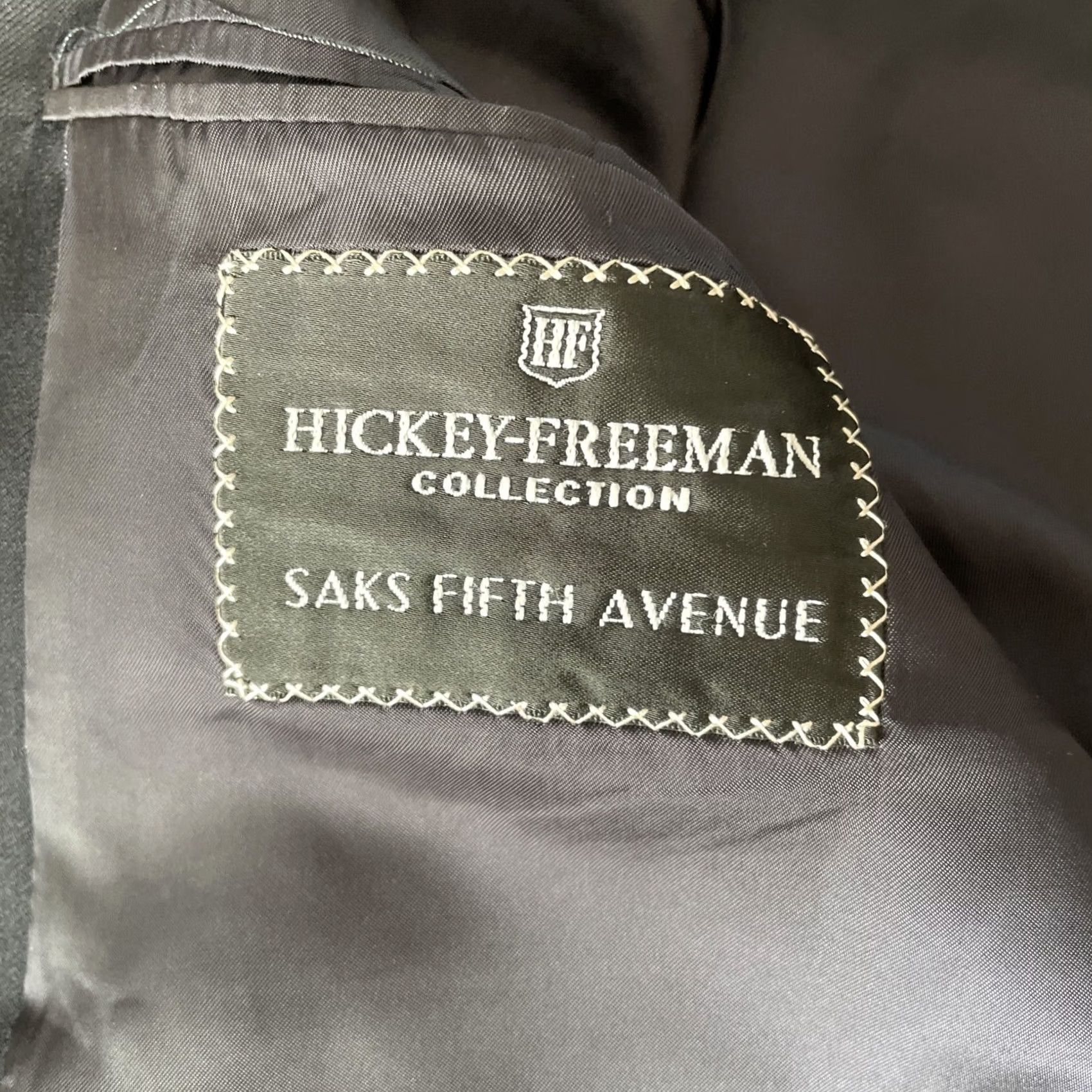 Vintage Hickey Freeman 100% Wool Solid Black Blazer Jacket Men 44R Business Formal Coat Size 44R - 3 Thumbnail