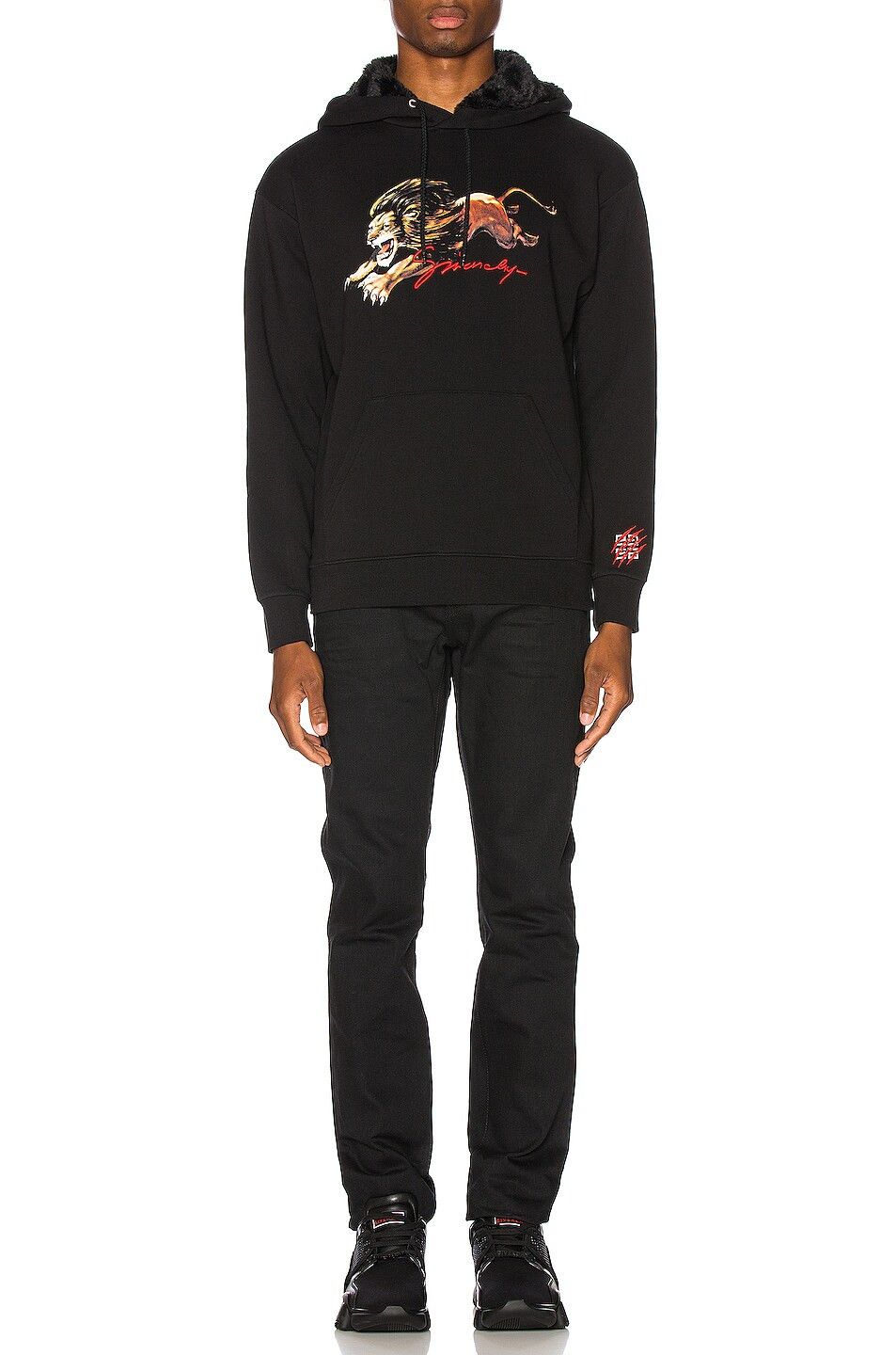 Givenchy Black Faux Fur Hood Signature Logo Lion Hoodie Size US S / EU 44-46 / 1 - 4 Thumbnail