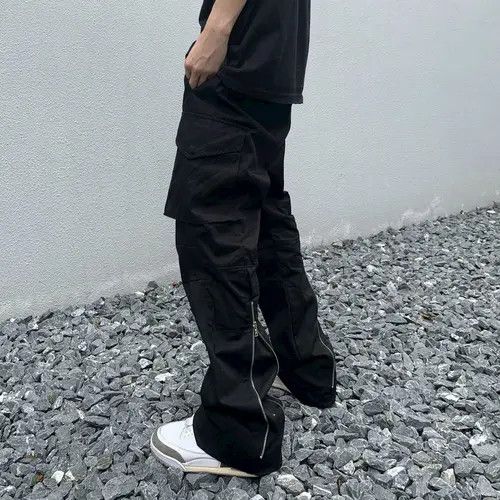 Japanese Brand Black Cargo Flared Pant Size US 34 / EU 50 - 2 Thumbnail