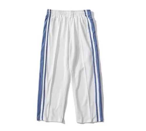 image of Designer Japanese Sports Casual Straight Sweatpants in White, Men's (Size 32)
